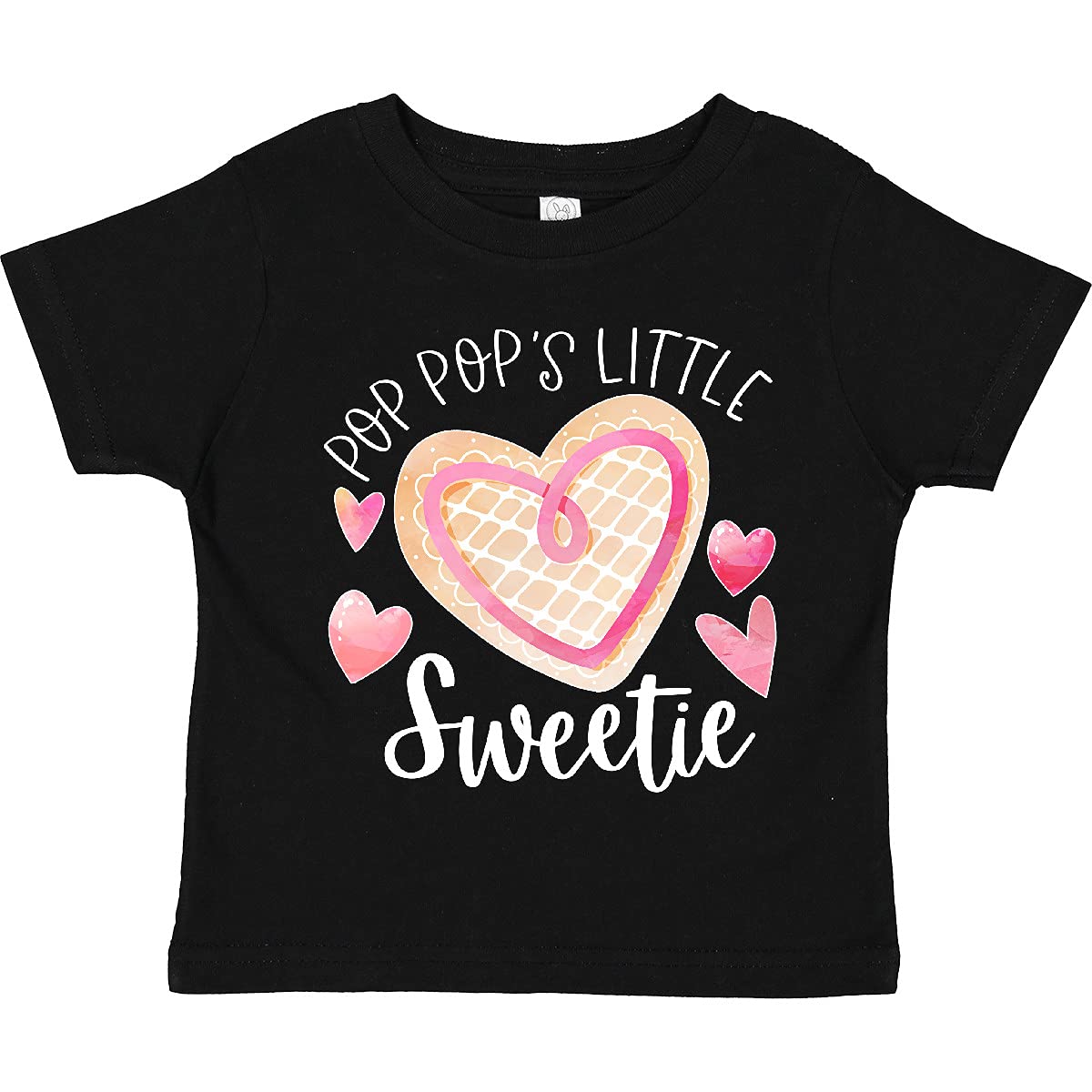 Inktastic Pop Pop's Little Sweetie Pink Heart Cookie Toddler T-Shirt - Cute Outfit for Toddlers, Birthday Gifts, Family Matching Outfits & Casual Wear