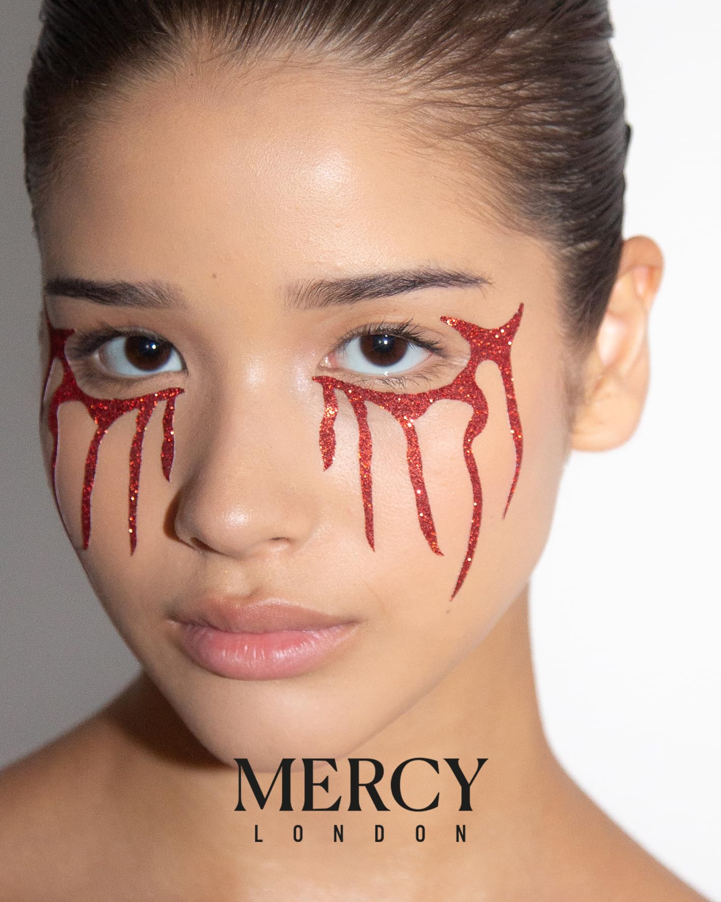 Vampire Face Jewels - Blood Tears Stick-On Gems for Halloween & Cosplay | Gothic Costume Accessories | All-in-One Headpiece by Mercy London
