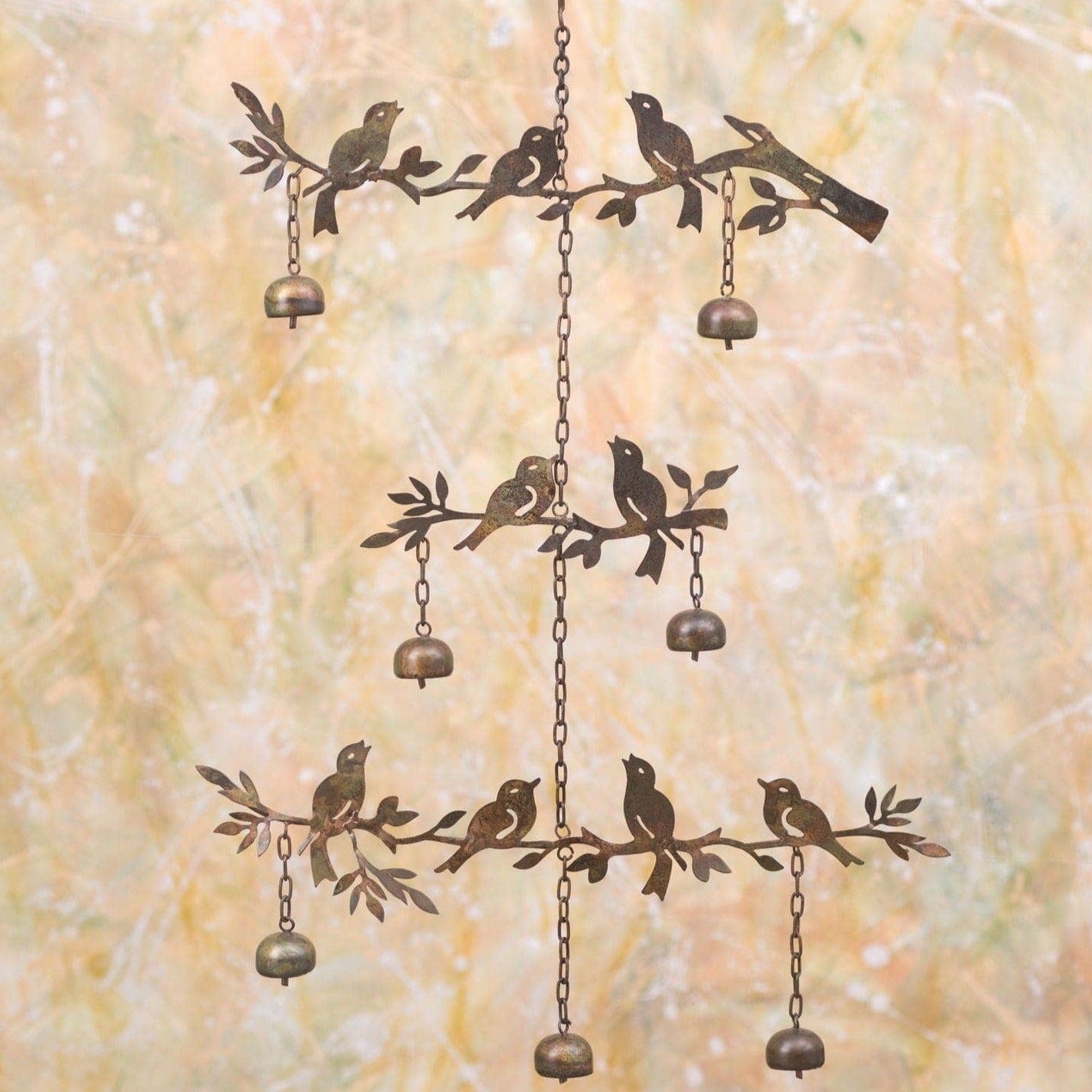 Birds and Branches Wind Chime - Handcrafted Outdoor Garden Decor with Soothing Melodies for Patio, Porch & Backyard Relaxation