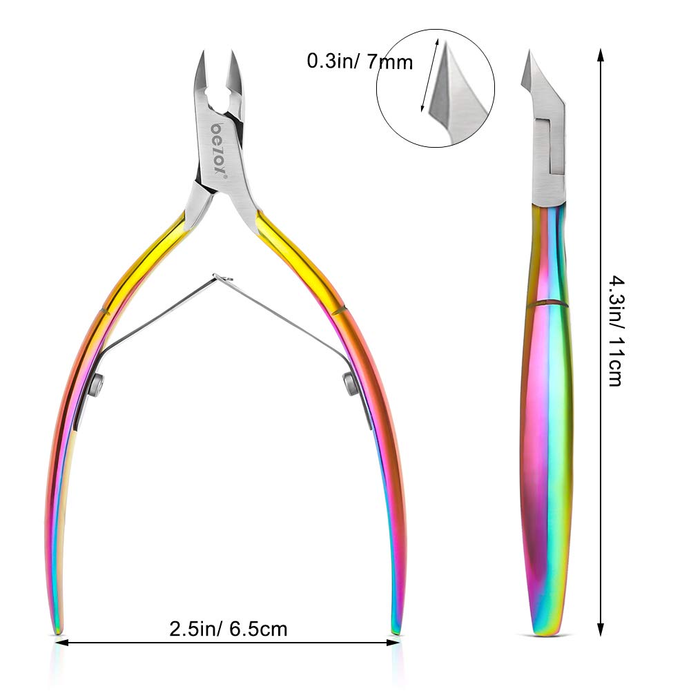 BEZOX Professional Stainless Steel Cuticle Nipper & Cutter - Precision Manicure Pedicure Tool for Dead Skin Removal - Durable Nail Clippers for Fingernails & Toenails - Perfect for Salon & Home Nail Care