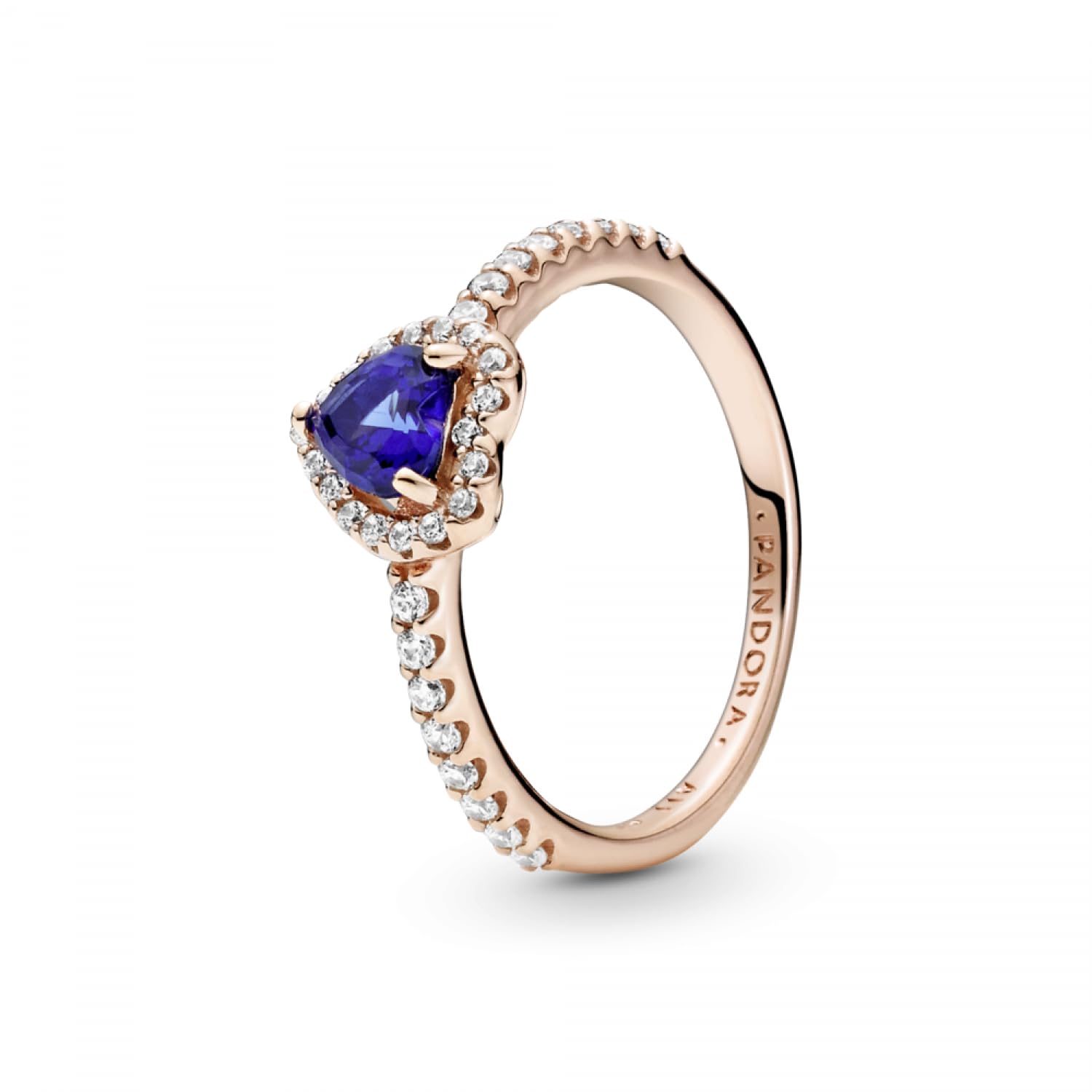 PANDORA Sparkling Blue Heart Ring - Sterling Silver Elevated Heart Ring for Women | Perfect for Valentine's Day, Anniversary & Romantic Gifts
