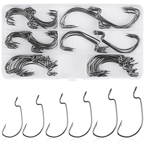 100pcs worm hooks(1#-5/0)