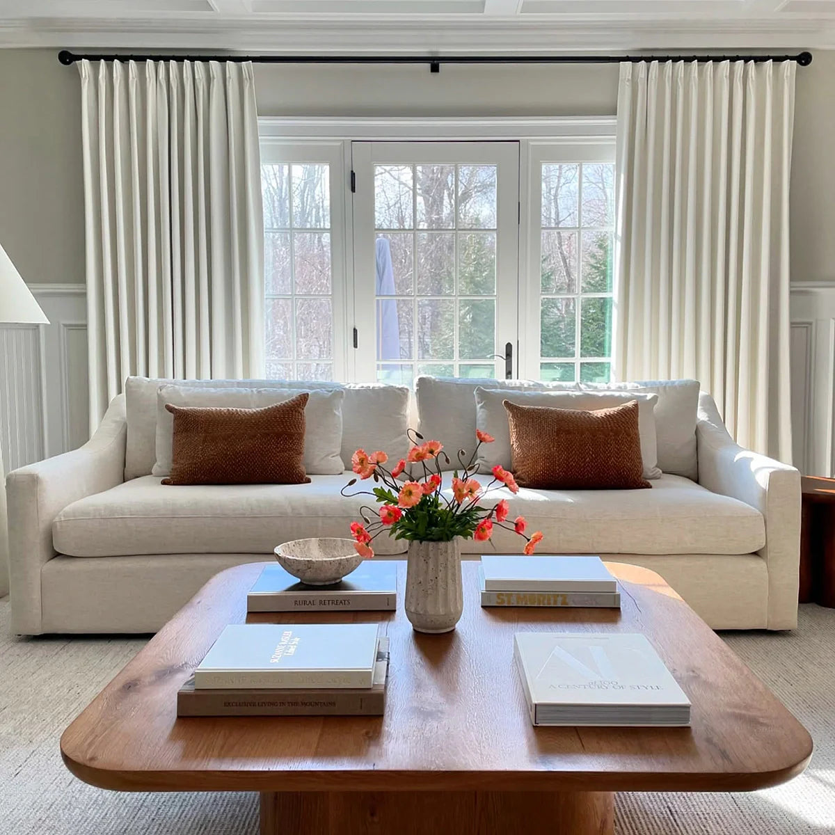 Pinch Pleated Blackout Curtains - 100% Linen Custom Drapes in Grey & Beige | Modern Thermal Insulated Window Treatments for Living Room & Bedroom