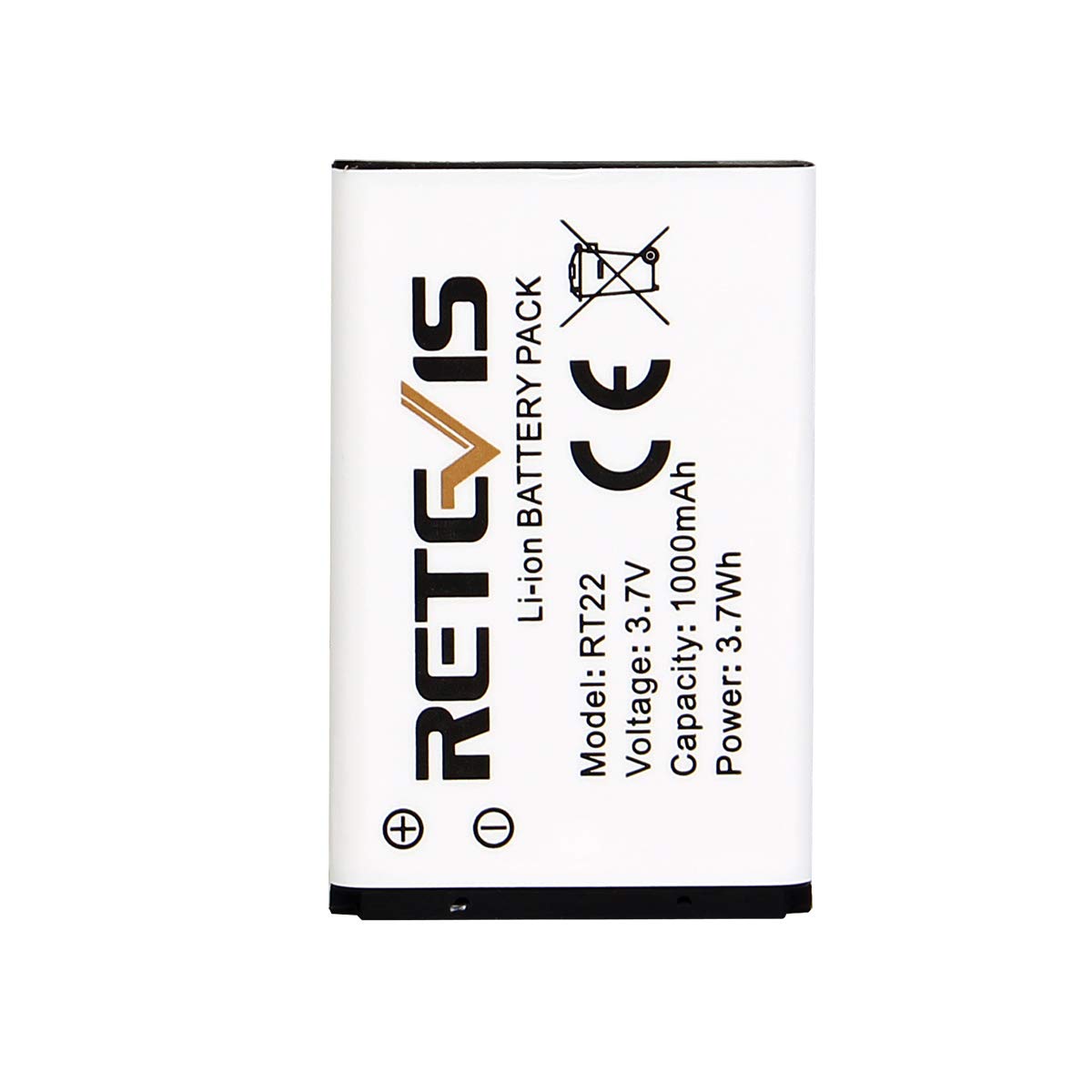 Original Retevis RT22 RT22S RT15 RT19 Walkie Talkies Replacement Battery - 3.7V 1000mAh Li-ion Battery Pack (5 Pack) Compatible with RT22/RT22S/RT15/RT19/WLN/KD-C1 Two-Way Radios - Perfect for Outdoor Adventures, Construction Sites & Emergency Communication