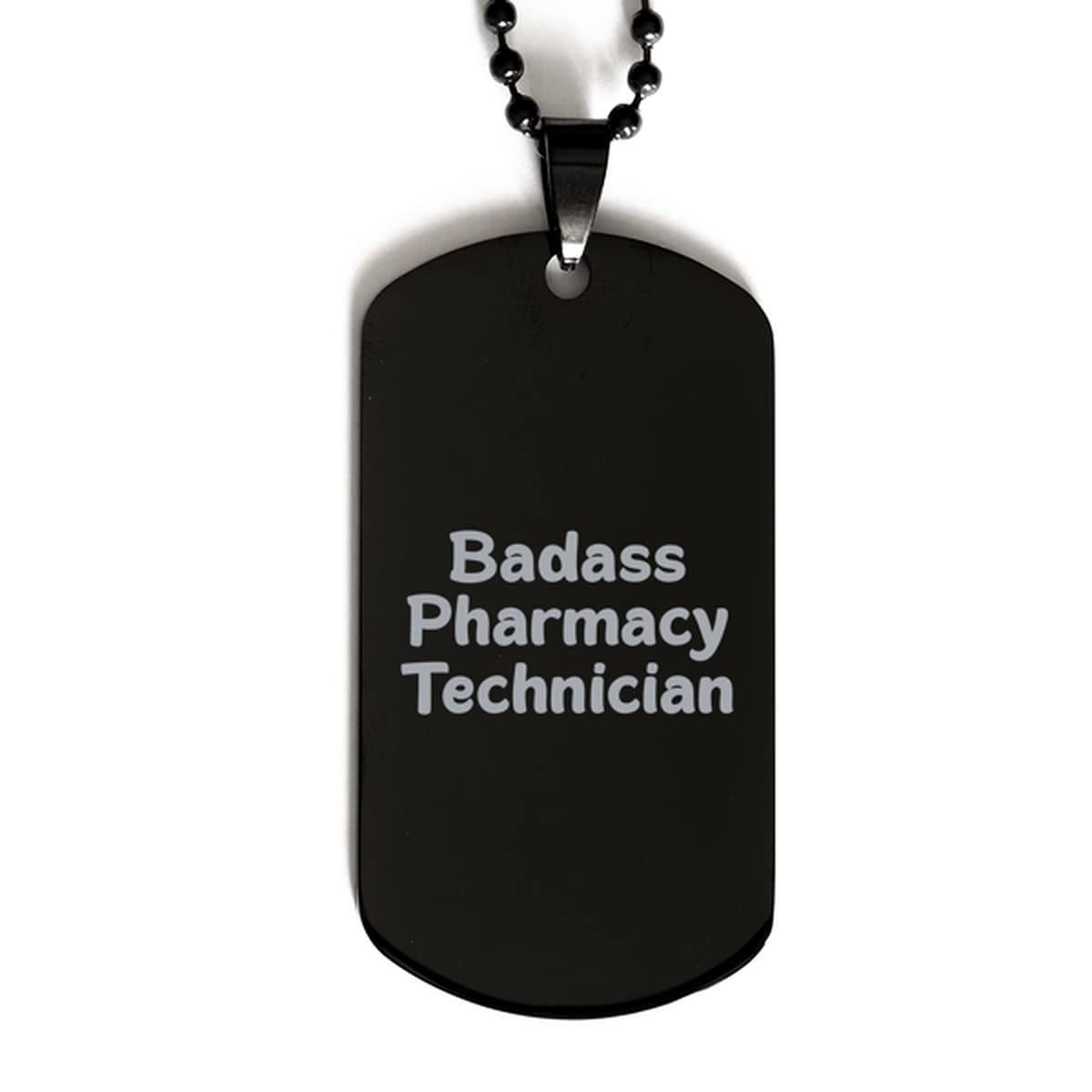 Funny Pharmacy Technician Gifts - Black Dog Tag for Men & Women - Perfect Birthday & Graduation Present for Friends - Ideal for Work, School & Everyday Wear