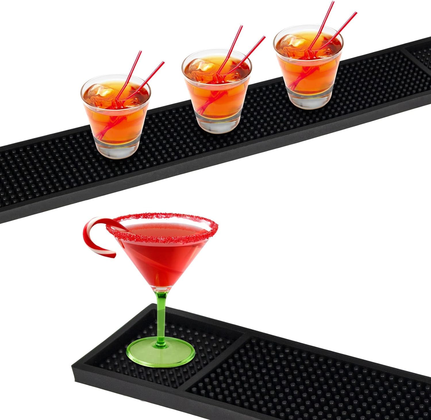 Olrada Non-Slip Spill Mat for Bars & Restaurants - 24x4 Inch Waterproof Counter Protector, Durable Bar Rail Runner for Kitchen, Home & Commercial Use - Ideal for Drink Spills, Food Prep & Table Decoration