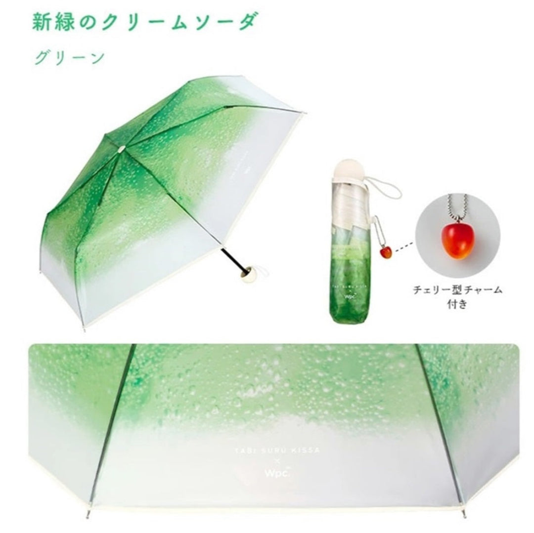 WPC Mini Umbrella 50cm - Waterproof Compact Folding Umbrella for Women & Men, Lightweight Travel Umbrella (Cream Soda Color) - Perfect for Rainy Days, Beach, Travel, and Outdoor Activities