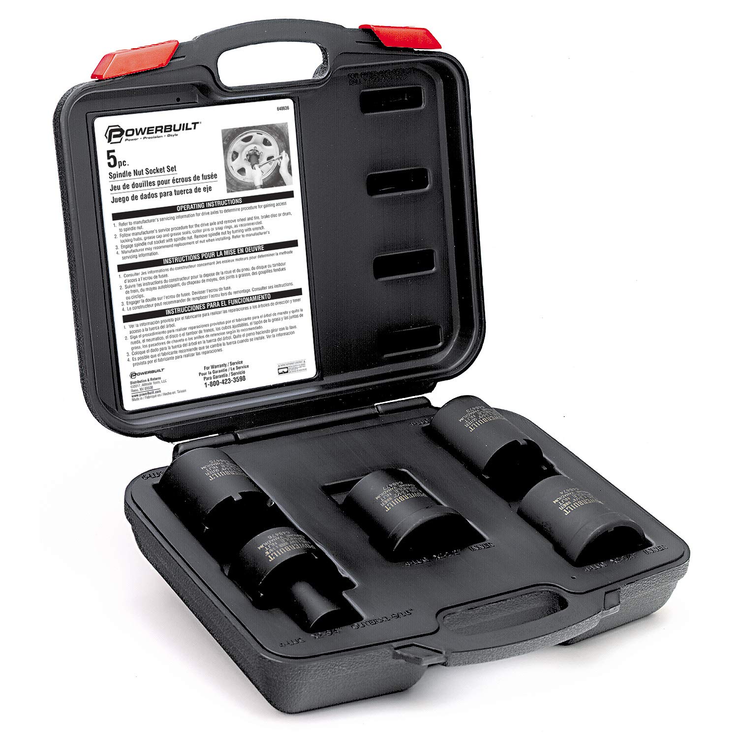 Alltrade 648636 11-Piece Spindle Nut Socket Tool Set - Professional Automotive Repair Kit for Wheel Bearings, Axles & Suspension Work