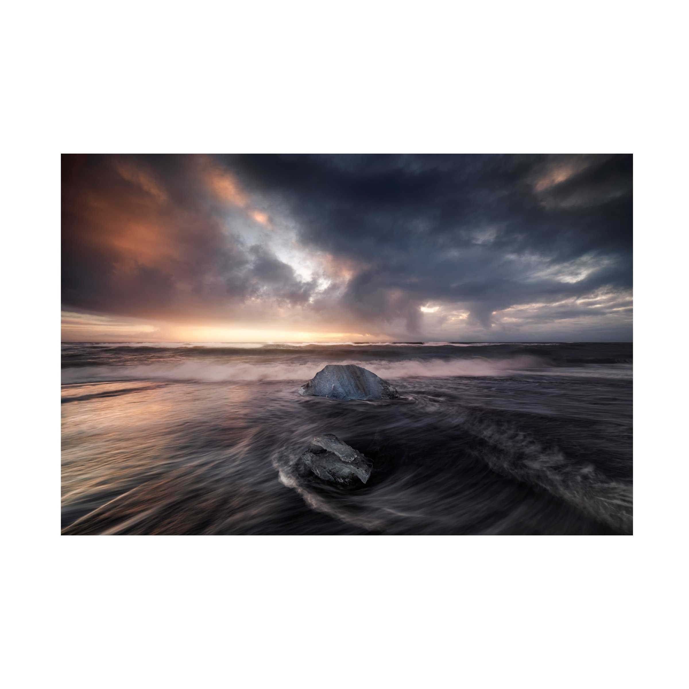 Trademark Fine Art 'Two Ices' Canvas Wall Art by Jorge Ruiz Dueso - Modern Abstract Painting for Living Room, Bedroom & Office Decor