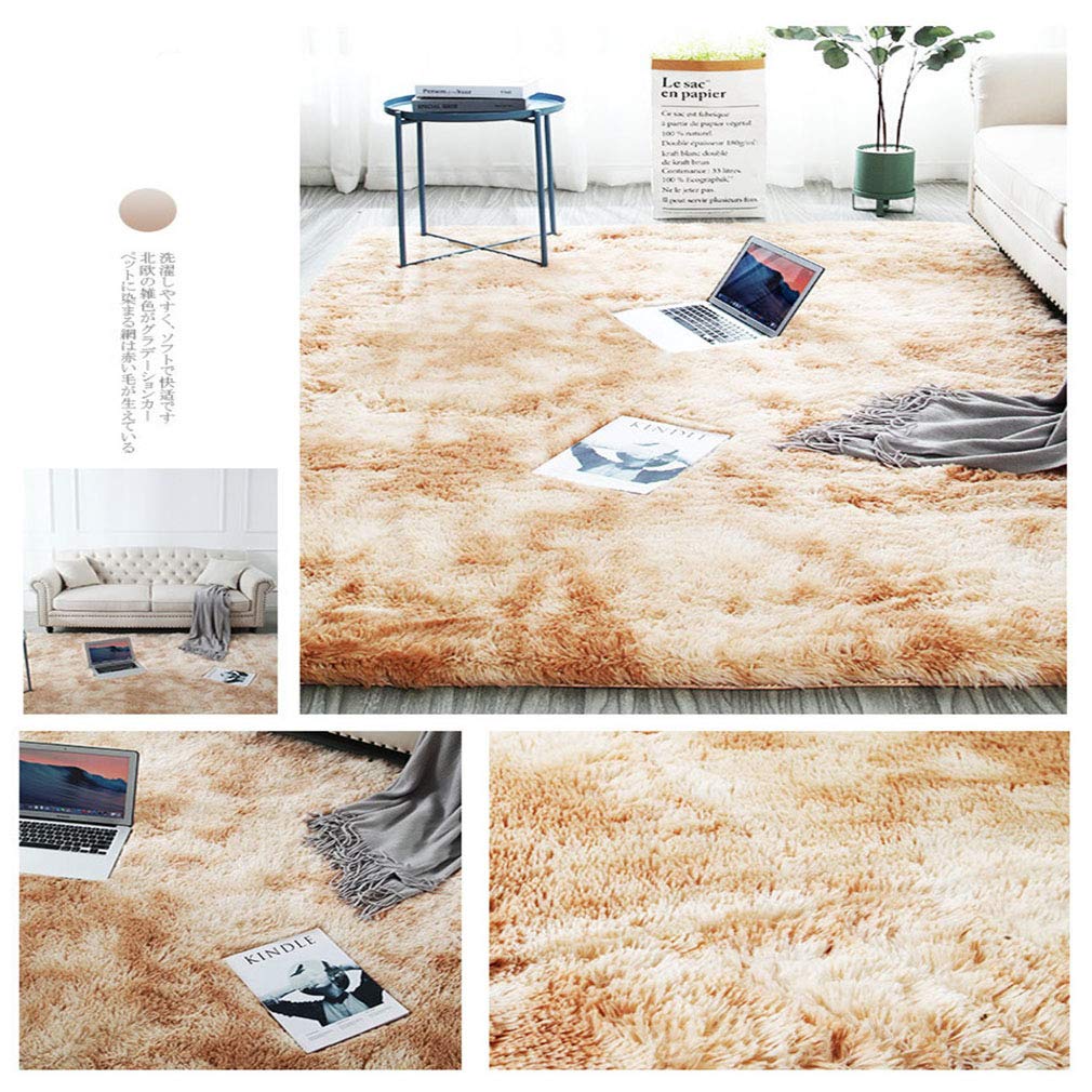 Soft Modern Round Shaggy Area Rug - Non-Skid Fluffy Carpet for Living Room, Bedroom & Nursery | Home Decor Rug in Khaki (160x160cm) - Perfect for Cozy Spaces, Kids Play Areas & Home Styling