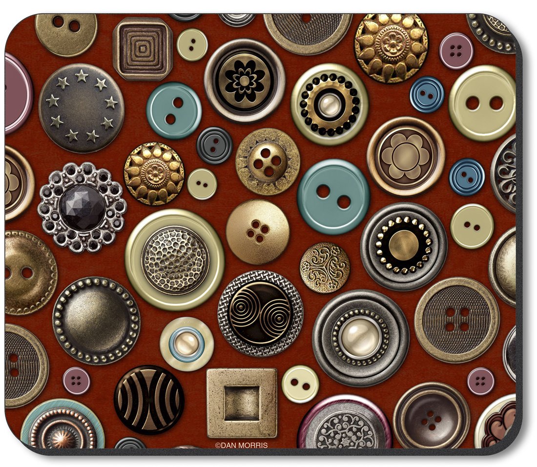 Premium Art Plates Brand Mouse Pad with Buttons - Dan Morris Design - Perfect for Gaming, Office & Home Workspace
