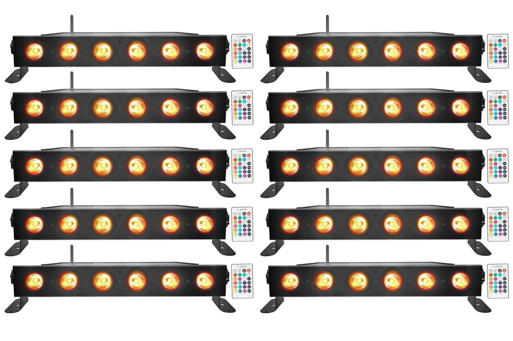 Rockville Best Strip 60 Black Rechargeable LED Wash Light Bars with Wireless DMX Control - Perfect for Stage Lighting, DJ Shows, and Event Decor