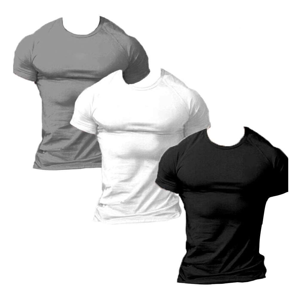 ZUEVI Men's Slim Fit Workout Shirts - Moisture Wicking Athletic T-Shirts for Gym & Bodybuilding - Breathable Short Sleeve Tees for Running, Training & Fitness