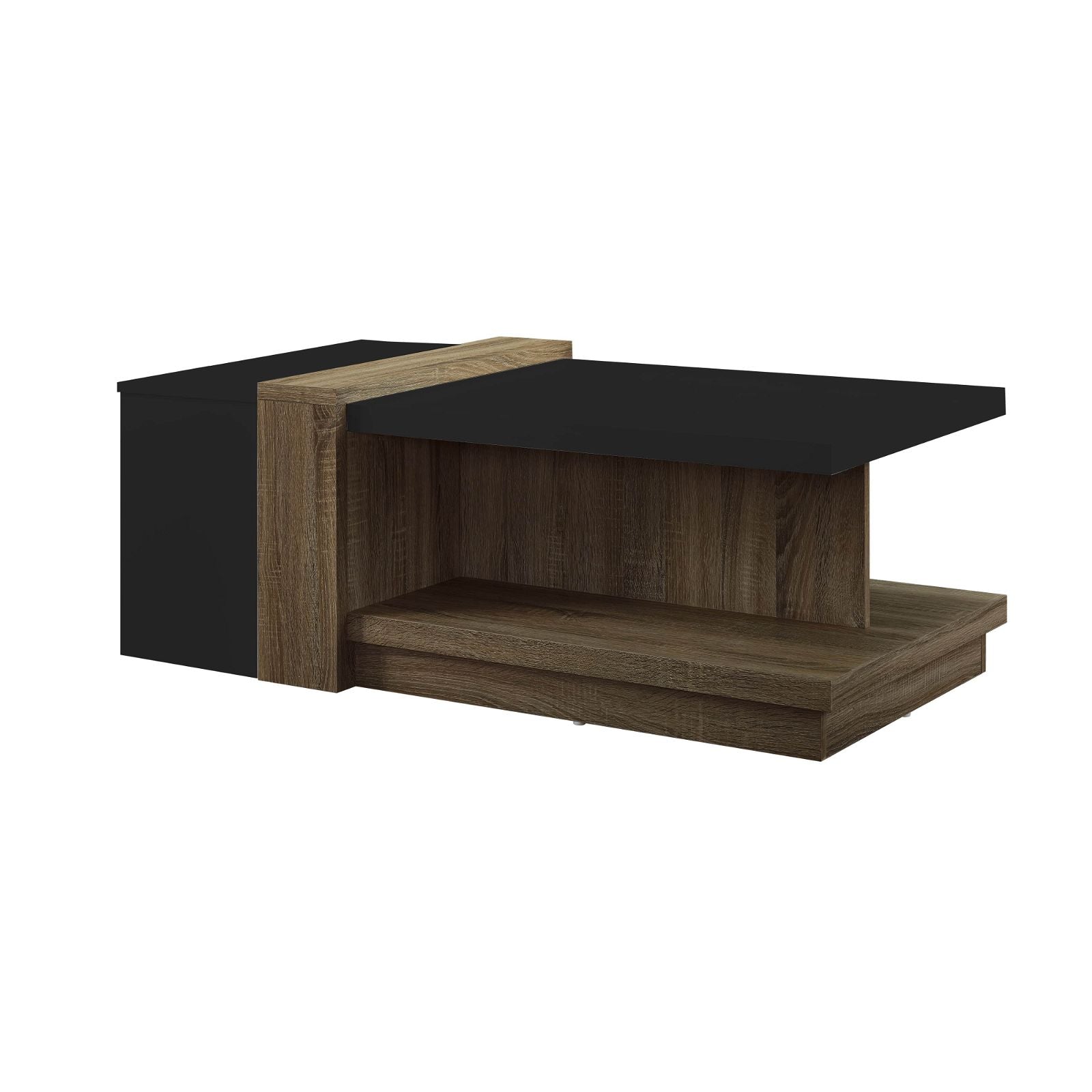 Tauris™ Duet Coffee Table - Dark Oak & Black Finish - Modern Living Room Furniture for Small Spaces & Apartments