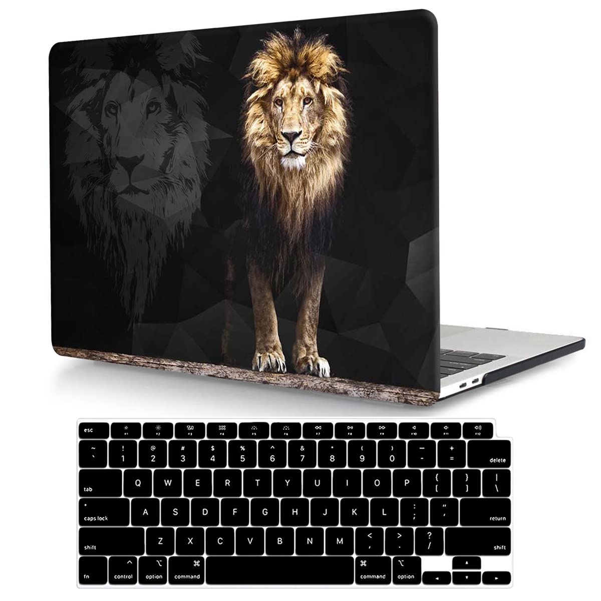 2020-2019 MacBook Pro 16 Inch A2141 Hard Case - Durable Plastic Protective Shell with Keyboard Cover for Touch Bar & ID - Lion 1 A2141 | Perfect for Travel, Work & School