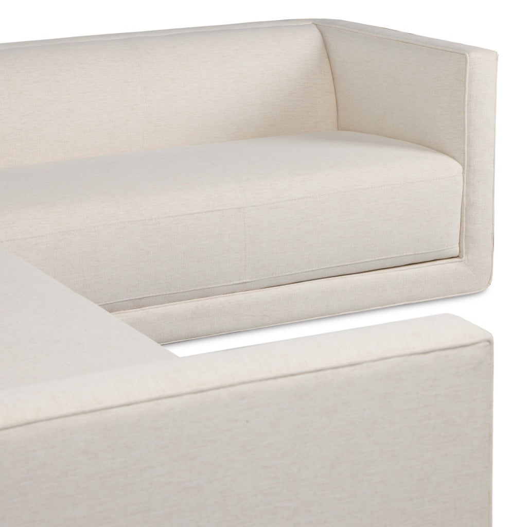 Phillip 2-Piece Sectional Sofa with Crypton Nomad Snow Fabric - Modern L-Shaped Couch for Living Room, Family Room & Home Theater