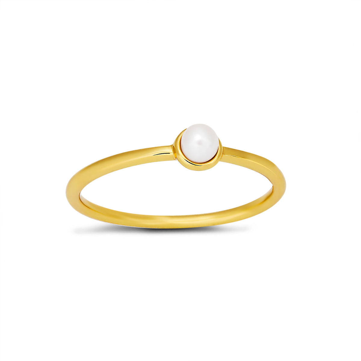 Elegant 14K Gold Pearl Ring for Women - Perfect for Weddings, Anniversaries & Special Occasions