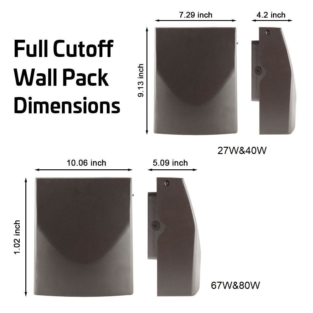 Konlite LED Slim Wall Pack Light - 80W, 10,500 Lumens, 5000K Daylight, 120-277V, Adjustable, Energy Efficient (250W Equivalent) - Perfect for Outdoor Building, Parking Lot, and Warehouse Lighting