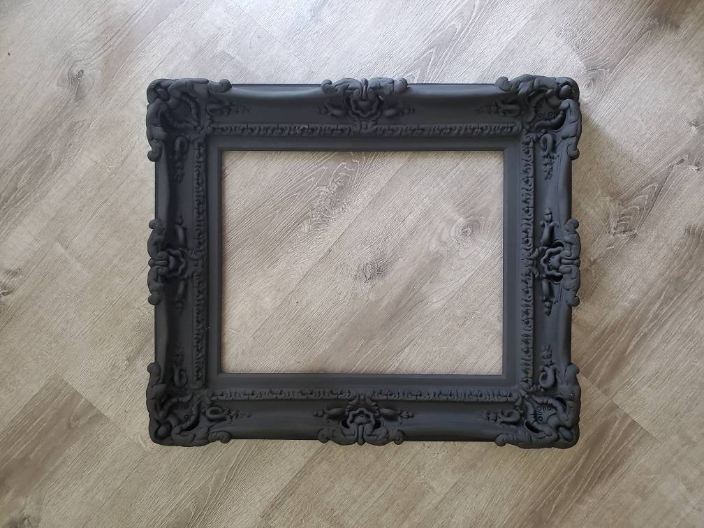 16x20 Matte Black Picture Frames - Elegant Gothic & Baroque French Style Ornate Mirror Wall Art for Home Decor, Living Room, Bedroom, Gallery Display
