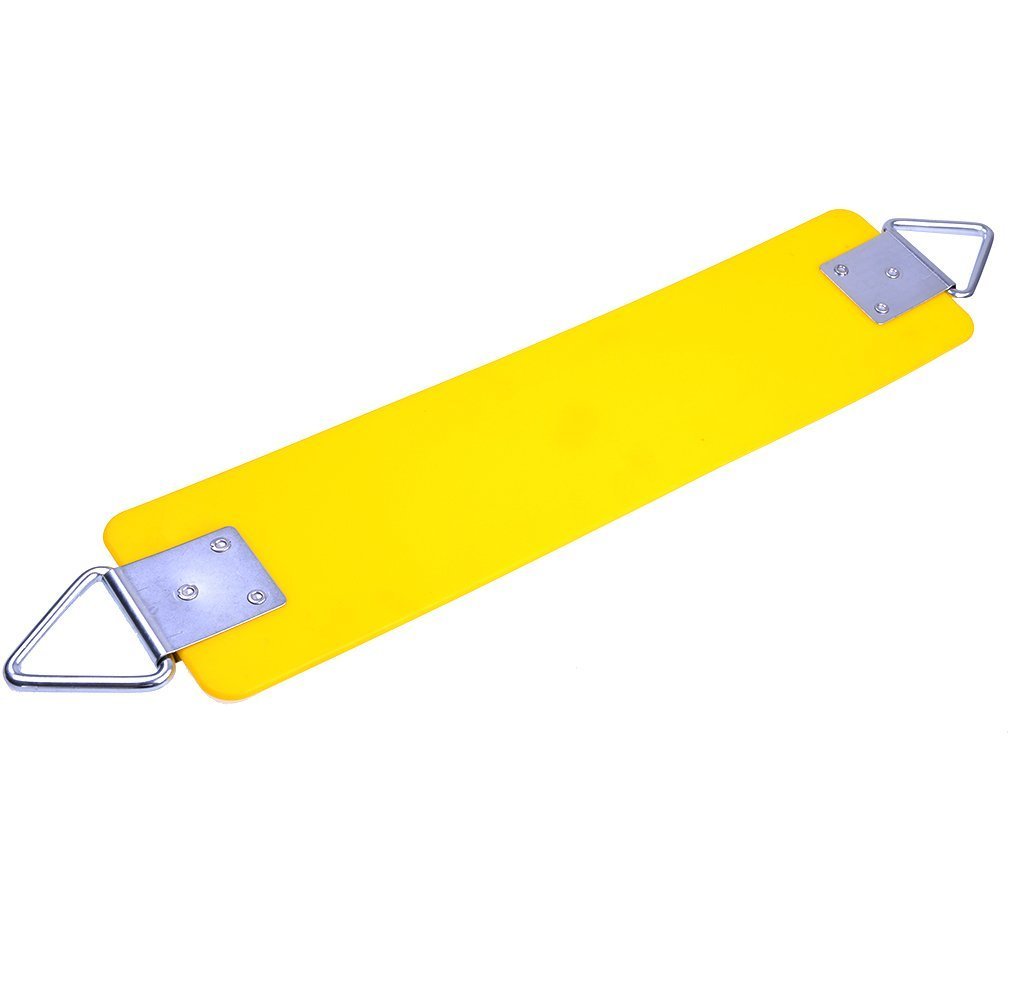 AGPTEK Heavy Duty Swing Seat for Kids & Adults - 30.4 x 6 Inch Outdoor Yard Swing with Metal Triangle Ring, 250LB Weight Capacity (Yellow) - Perfect for Backyard, Garden, Playground & Treehouse Fun