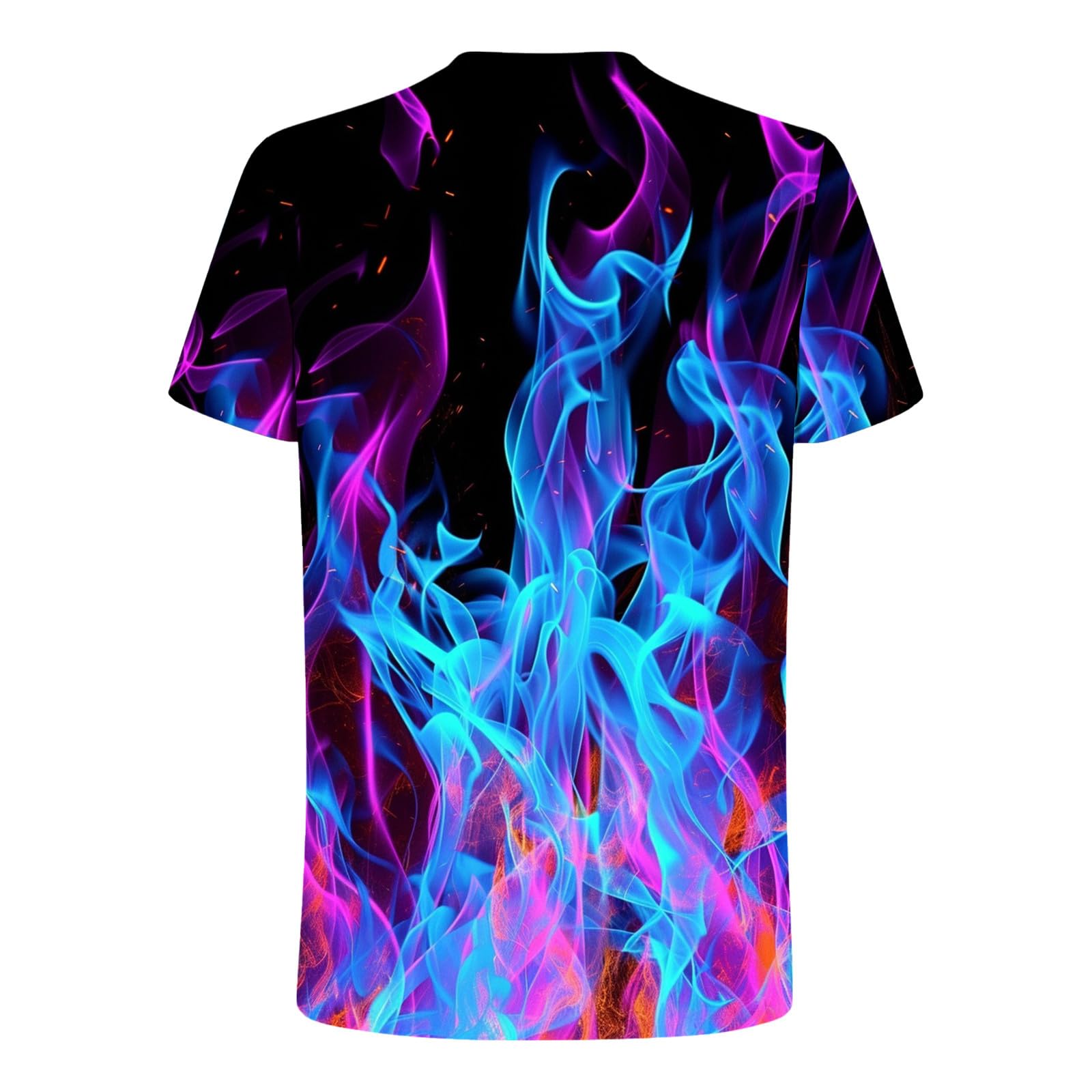 3D Flame Printed Men's Short Sleeve Graphic T-Shirt - Summer Fashion Streetwear Top for Casual Wear, Parties & Outdoor Activities