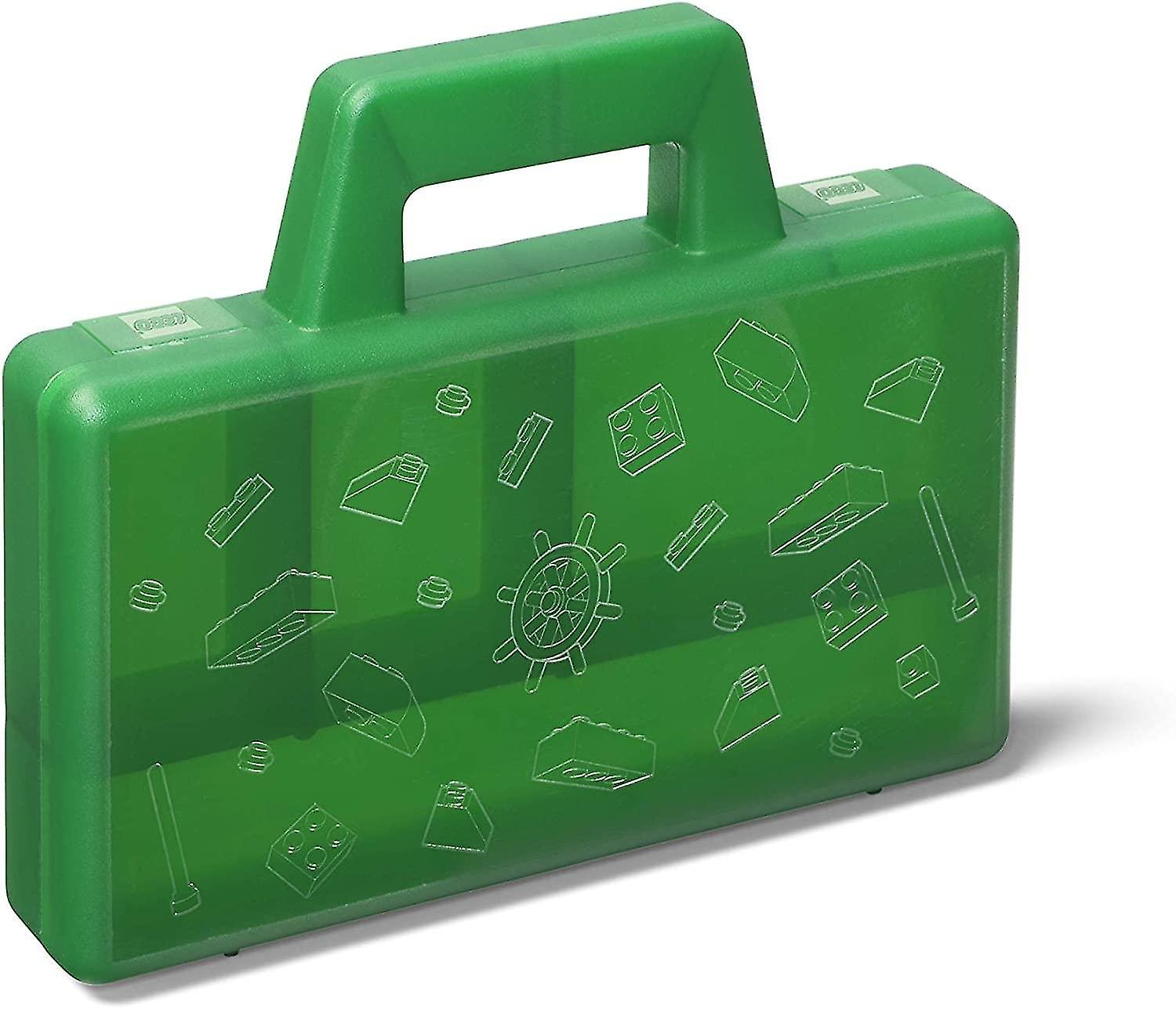 Lego Sorting Case To Go - Transparent Green Storage Box for Organizing Lego Bricks | Perfect for Travel, Home & Classroom Organization