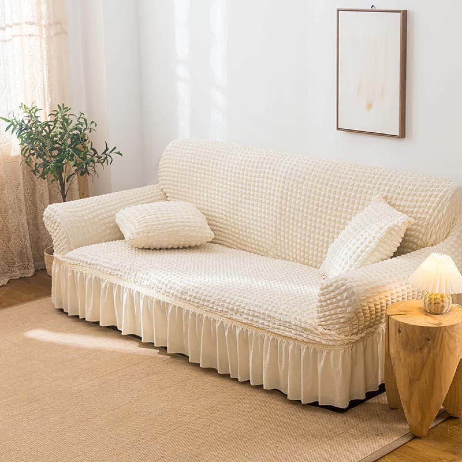 U-Shaped Sofa Couch Cover - Stain Resistant Polyester Slipcover | Easy to Install Furniture Protector for Living Room | Seat Cushion Covers for Home Decor & Pet Protection