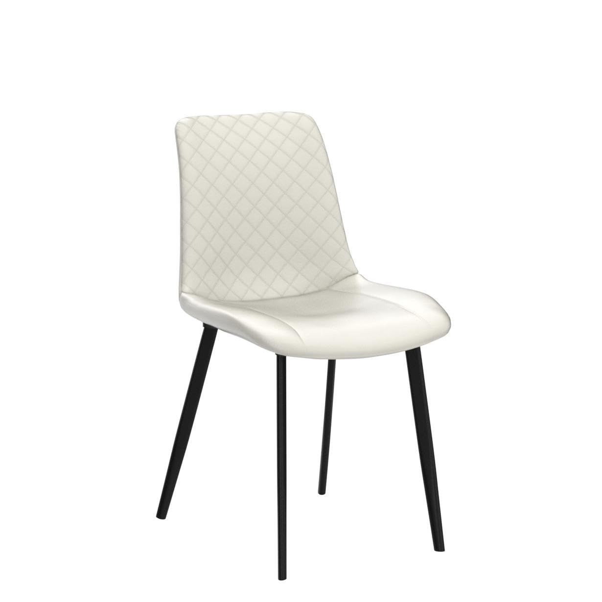 Seonyou Modern Dining Chair Set of 4 - Beige Upholstered Kitchen Chairs with Sturdy Metal Legs, Mid Century Design for Dining Room, Kitchen, and Restaurant Use