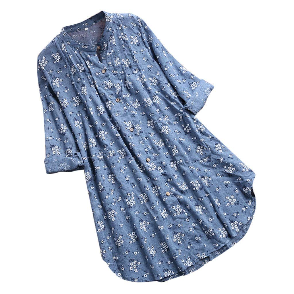 AODONG Women's V-Neck Pleated Floral Print Long Sleeve Casual T-Shirt Blouse - Stylish Flowy Top for Work, Date Night & Spring Outfits