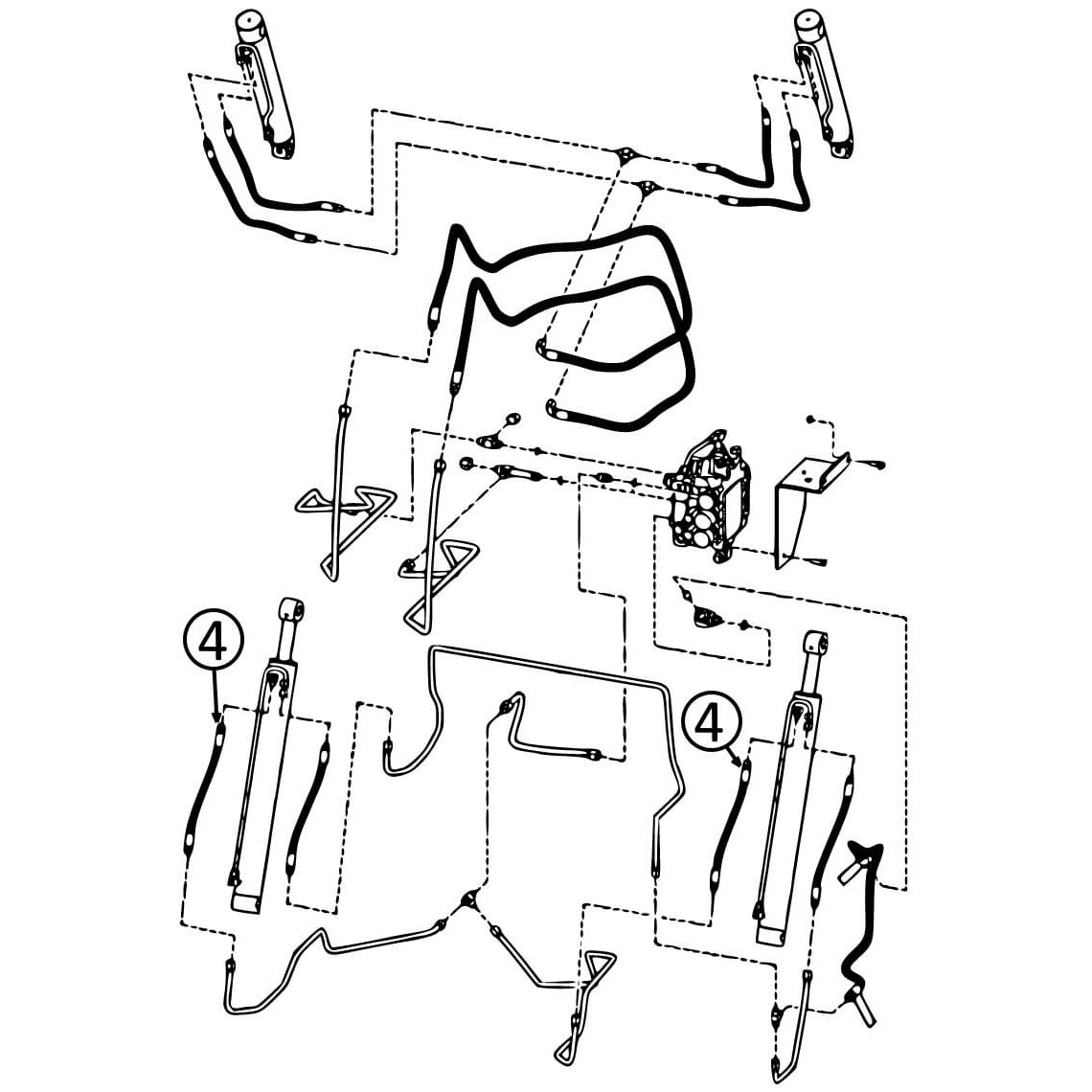 Bobcat A300 Hydraulic Hose Kit for Loader Lift Cylinders & Rod Ends - Replacement Part #4 | Compatible with Skid Steer Loaders & Excavators