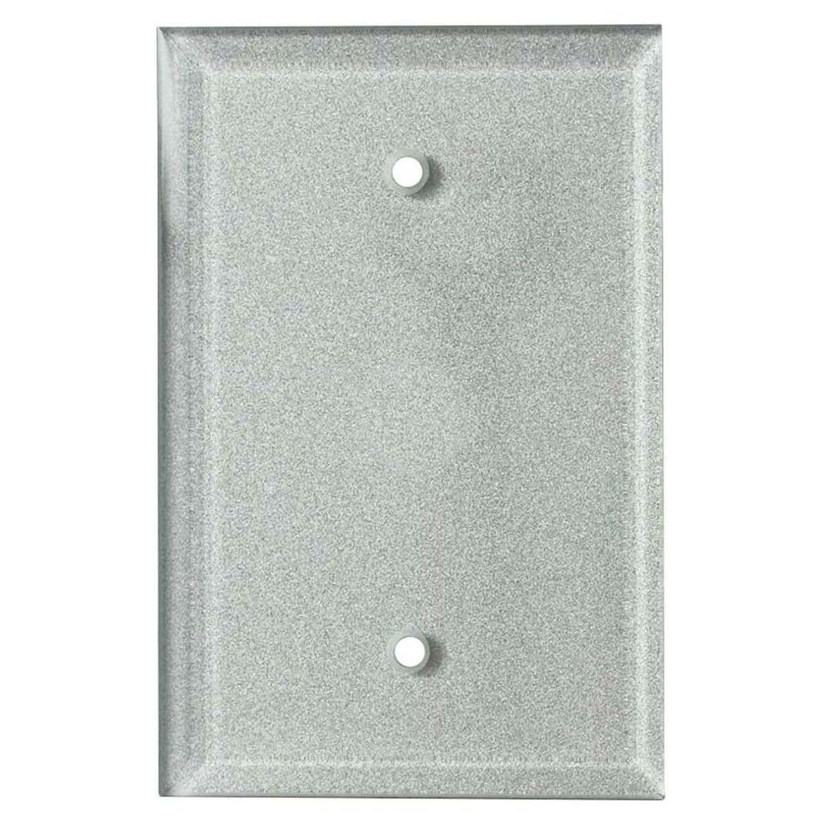 Premium Silver Glass Mirror Outlet Wall Plate Cover - 3.5