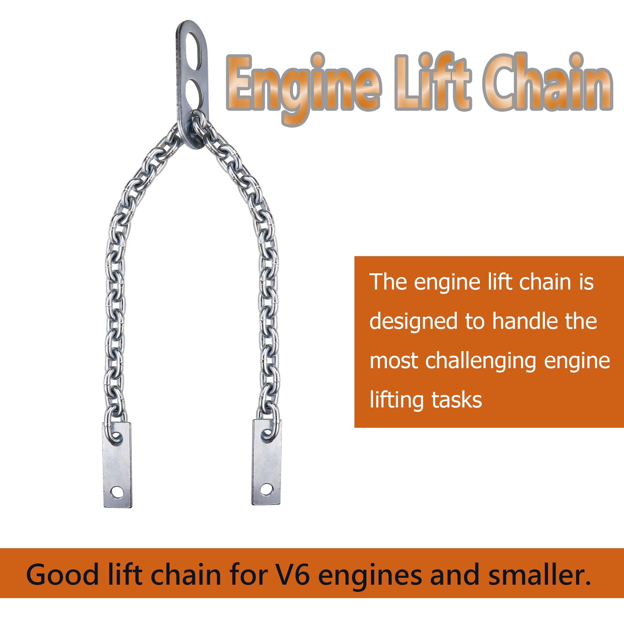 34 Inch Heavy Duty Engine Lift Chain - 1,000 lbs Capacity, Motor Hoist Lifting Chain for Automotive Repair, Equipment Maintenance & Industrial Use