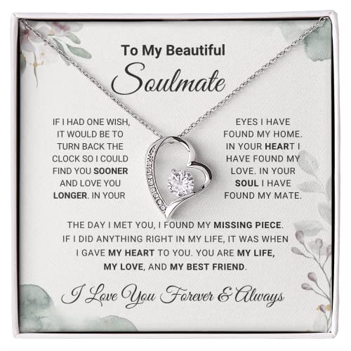 Regaluxa Romantic Valentines Day Necklace for Wife - Elegant Jewelry Gift with Message Card & Gift Box - Perfect for Anniversary, Birthday & Special Occasions - Ideal Present from Husband to Girlfriend or Spouse