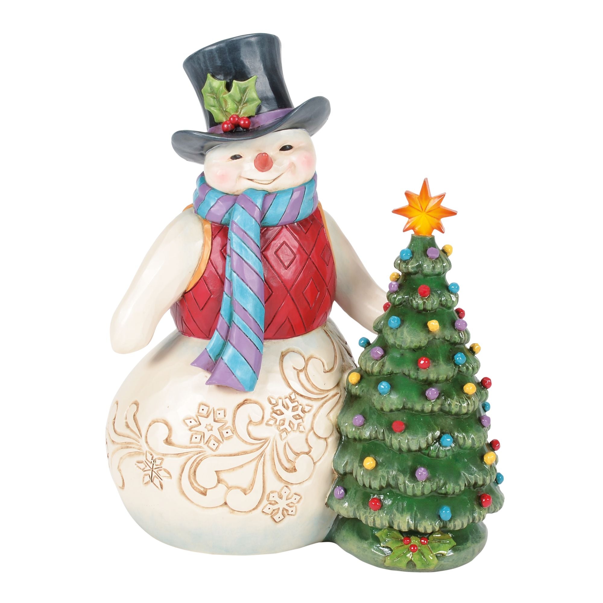 Vintage LED Snowman Christmas Tree Decor - Holiday Home & Outdoor Decoration for Xmas, Parties, and Winter Festivals