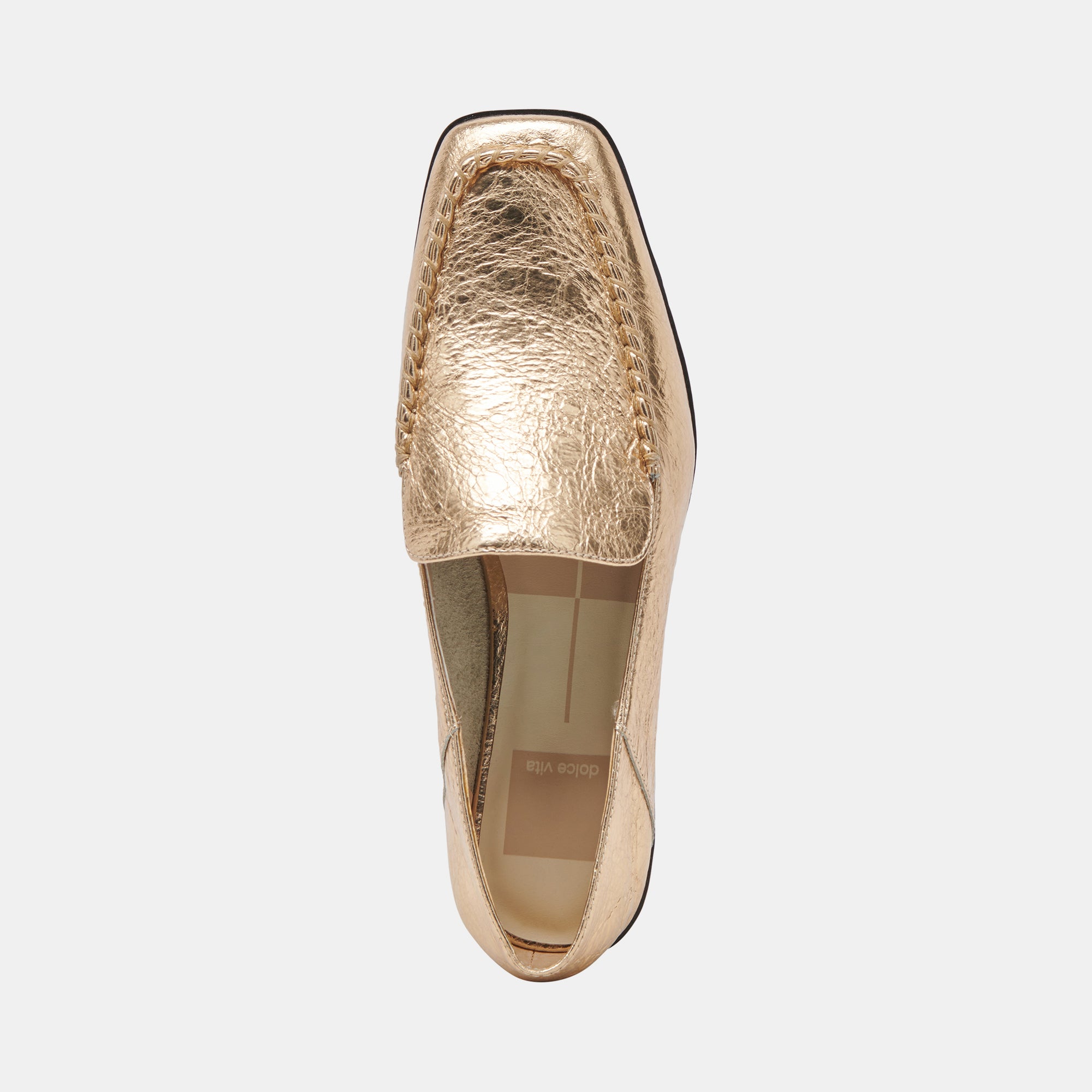 BENY Women's Flats Gold Distressed Leather Loafers - Comfortable Slip-On Shoes for Casual Wear, Office & Travel