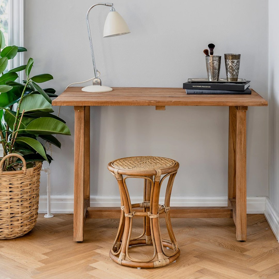 Sika Design Bella Stool - Mid-Century Modern Wooden Bar Stool with Woven Seat - Perfect for Kitchen Island, Dining Room & Home Decor