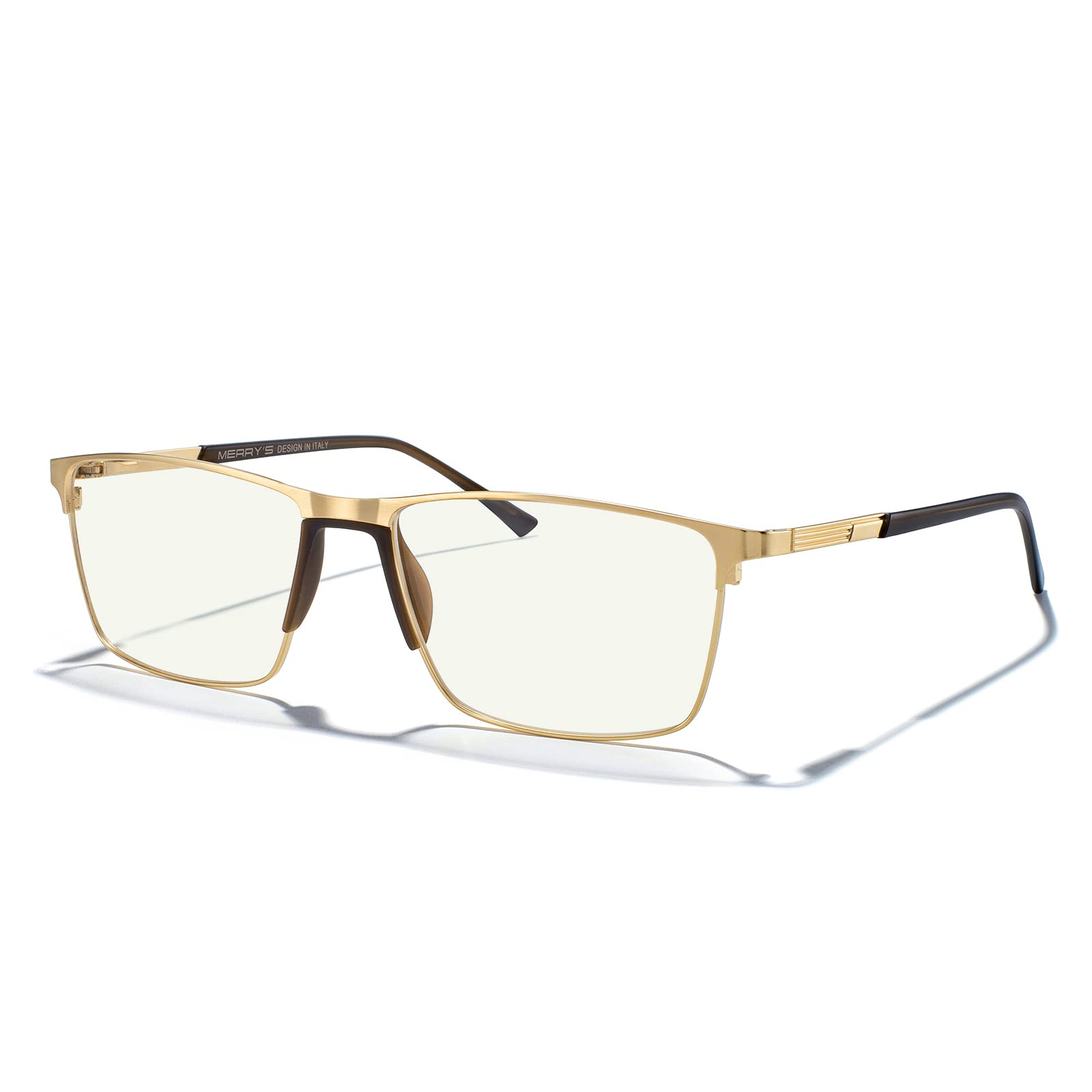 Blue Light Blocking Glasses for Men - Anti Eye Strain Reading Glasses with Metal Frame & Spring Hinge | Computer, Gaming & Office Use