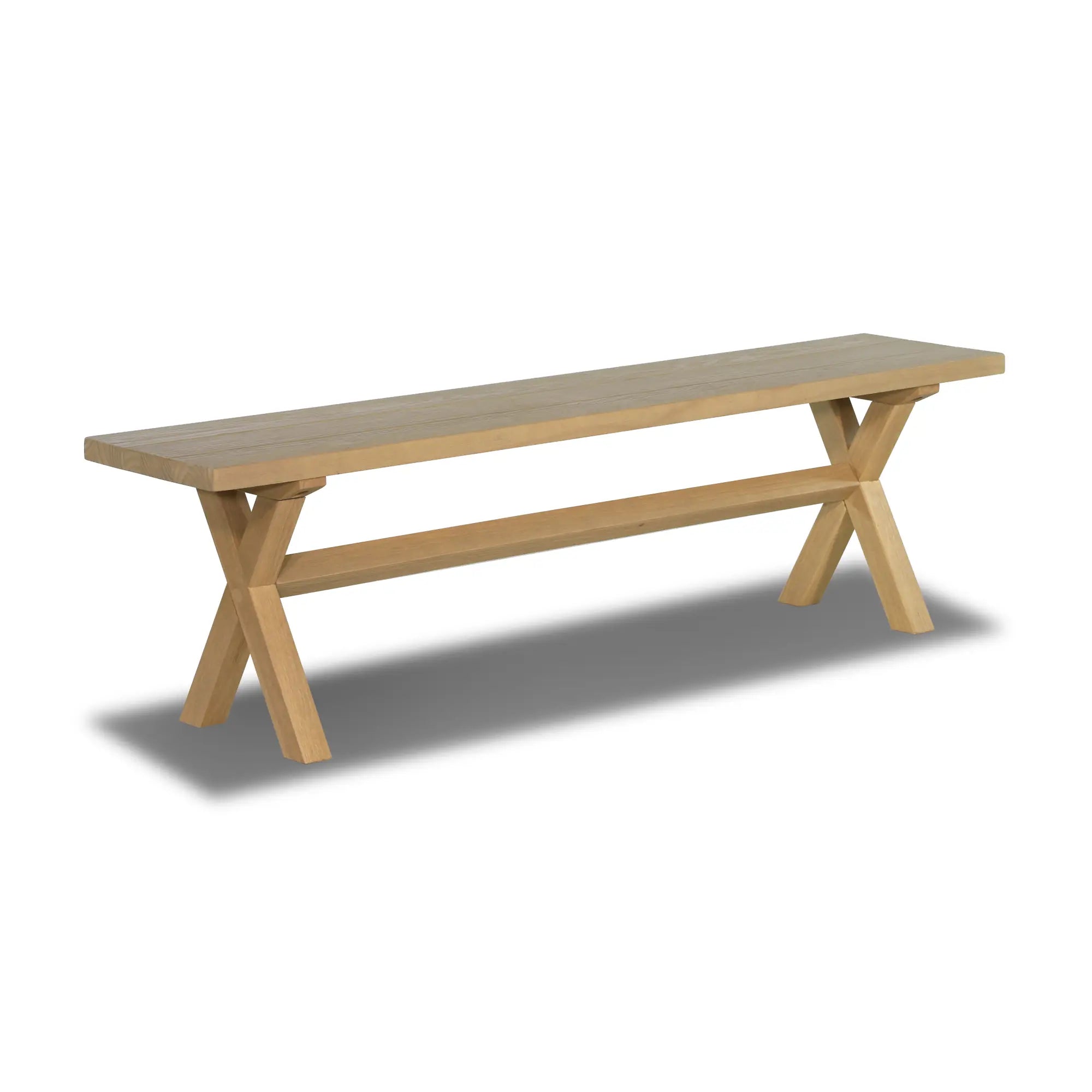 Solid Wood Bench - Cascais Style Handcrafted Wooden Bench for Patio, Garden, or Entryway - Durable & Weather-Resistant Outdoor Seating