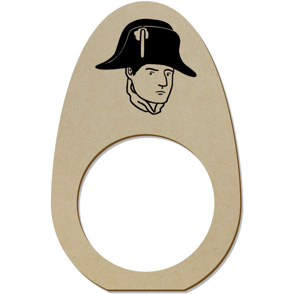 5-Pack Wooden Napkin Rings - Napoleon Bonaparte Design (NR00038317) - Elegant Table Setting for Dinner Parties, Weddings & Holiday Gatherings