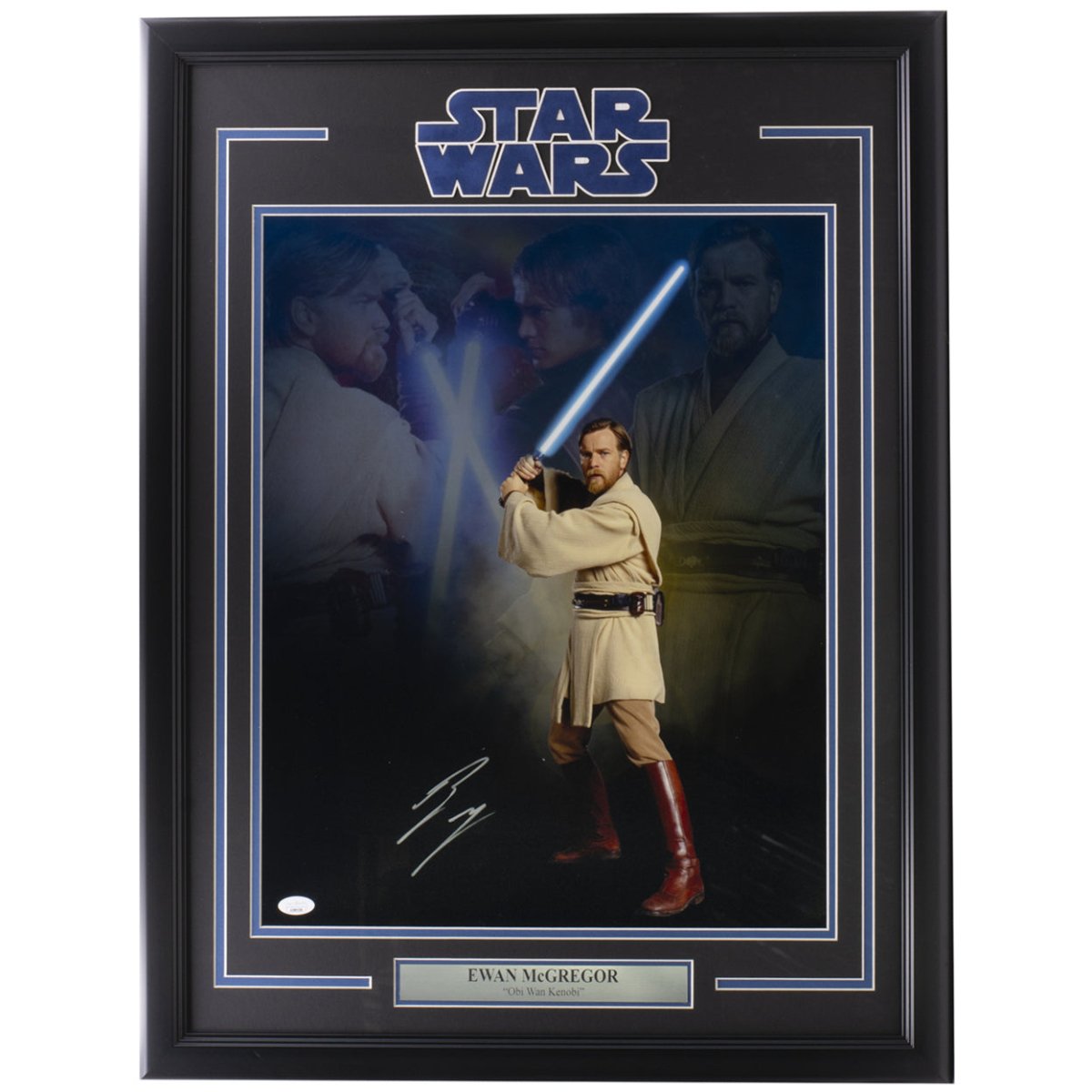 Ewan McGregor Autographed Star Wars Revenge of The Sith Framed Photo 16x20 with JSA Certificate - Perfect for Movie Memorabilia Collectors & Star Wars Fans Display