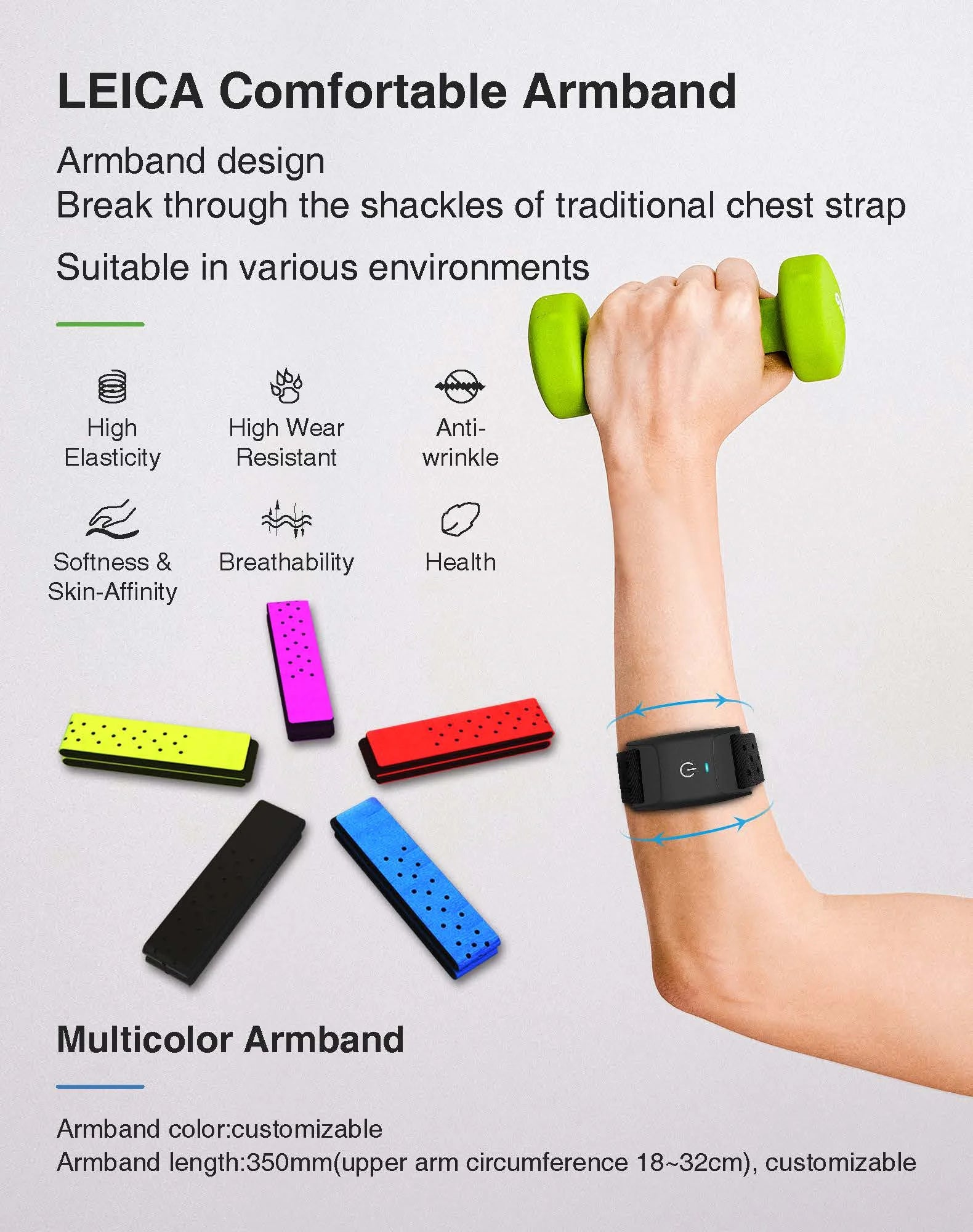 Waterproof Heart Rate Monitor Armband with Bluetooth 5.0 & ANT+ - IP67 Rated Fitness Tracker for Polar Wahoo - Ideal for Gym Workouts, Running, Cycling & Outdoor Sports