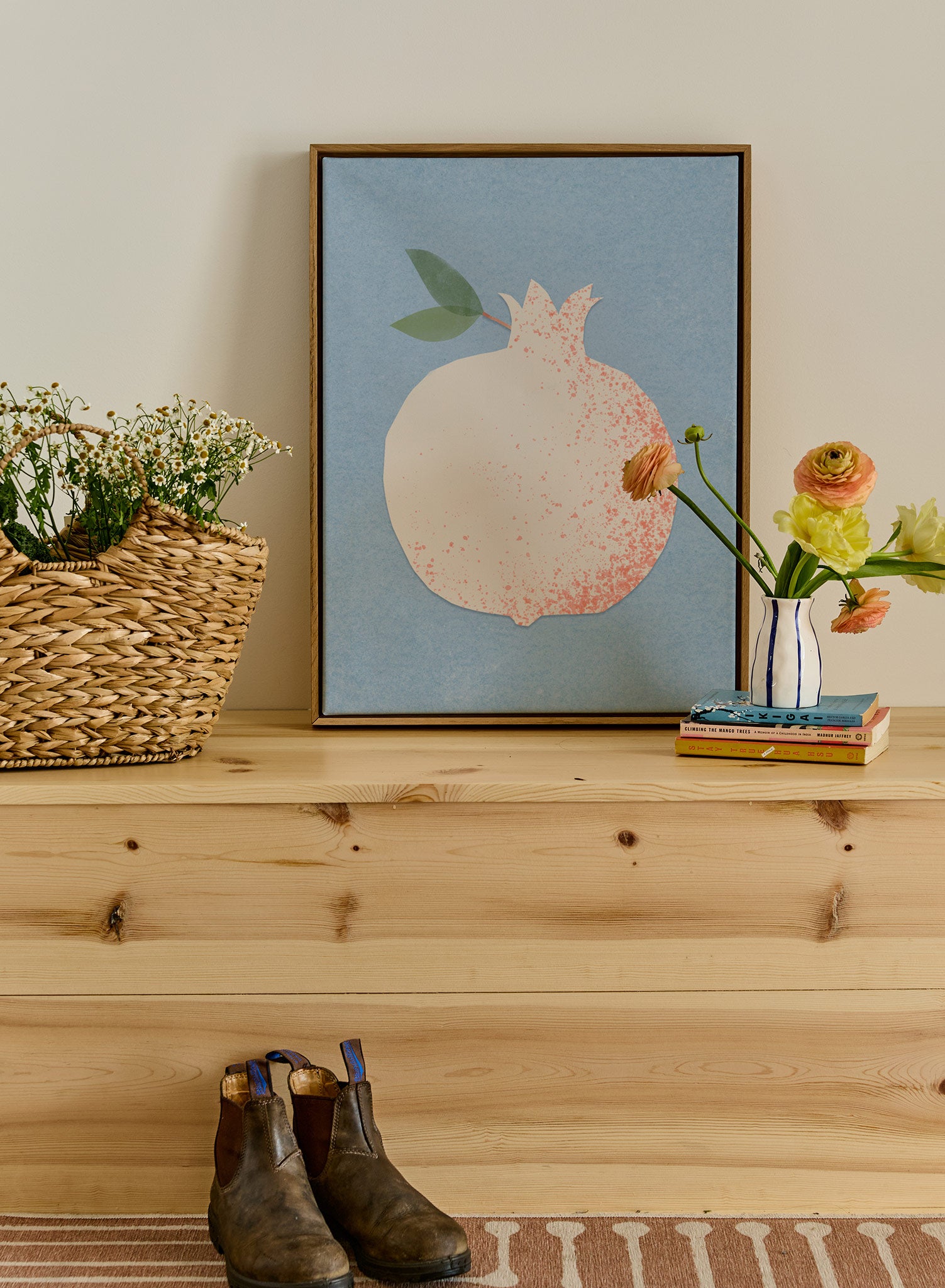 Premium Paper Cut Pomegranate Art Print Poster - Elegant Home Decor, Wall Art for Living Room, Bedroom & Office