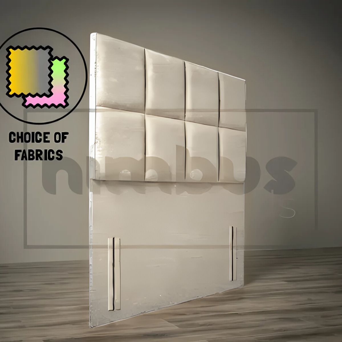 8 Square Floor Standing Headboard - Modern Upholstered Bed Frame Headboard for Bedroom Decor - Perfect for Master Bedroom, Guest Room & Apartment