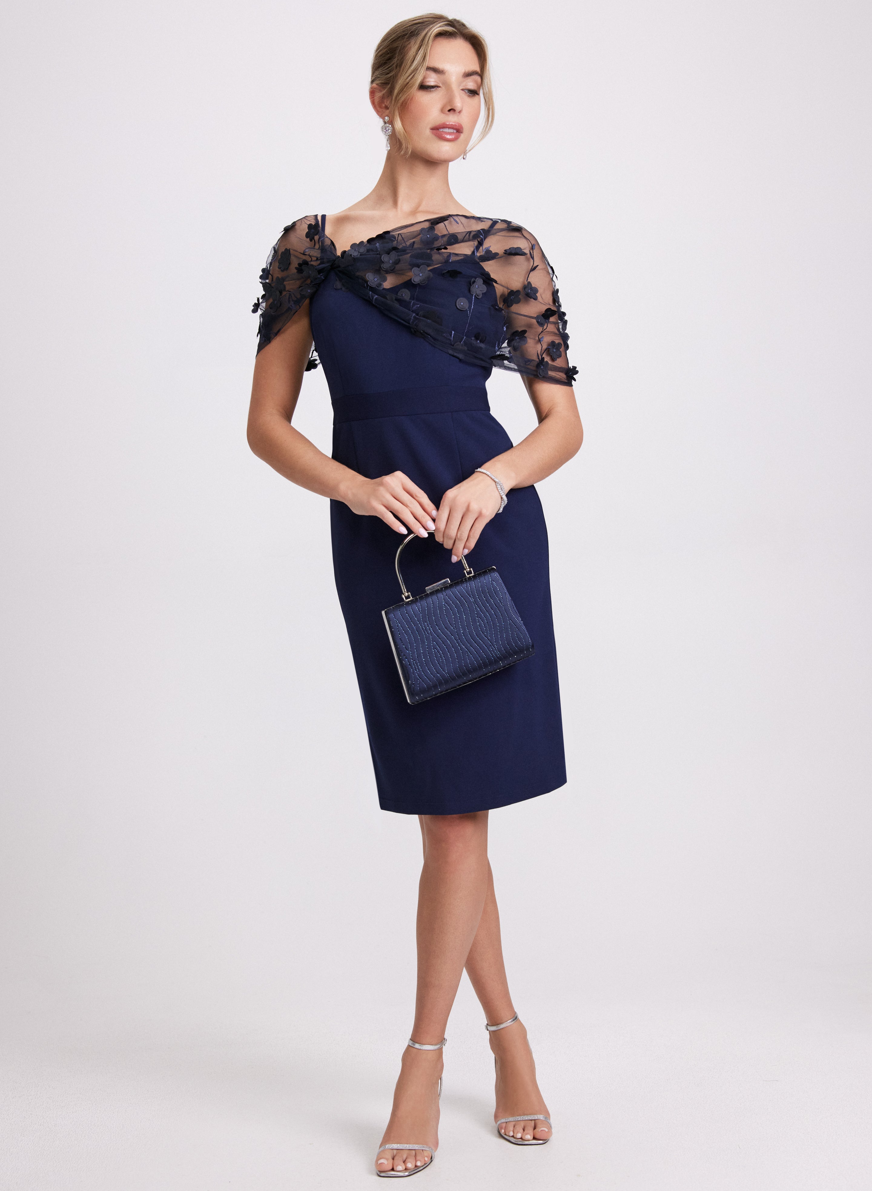 Floral Illusion Wrap Dress for Women - Elegant V-Neck Summer Midi Dress with Belt, Perfect for Beach, Wedding & Party Occasions