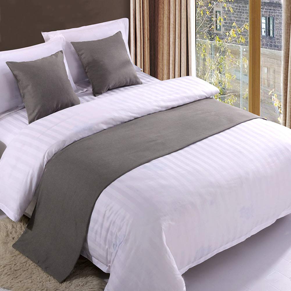 Wahome Solid Microfiber Bed Scarf Runner - Queen Size 210x50cm for Bedroom Decor, Hotel & Wedding Room (#04) | Elegant Bedding Accessory for Home Styling and Special Occasions