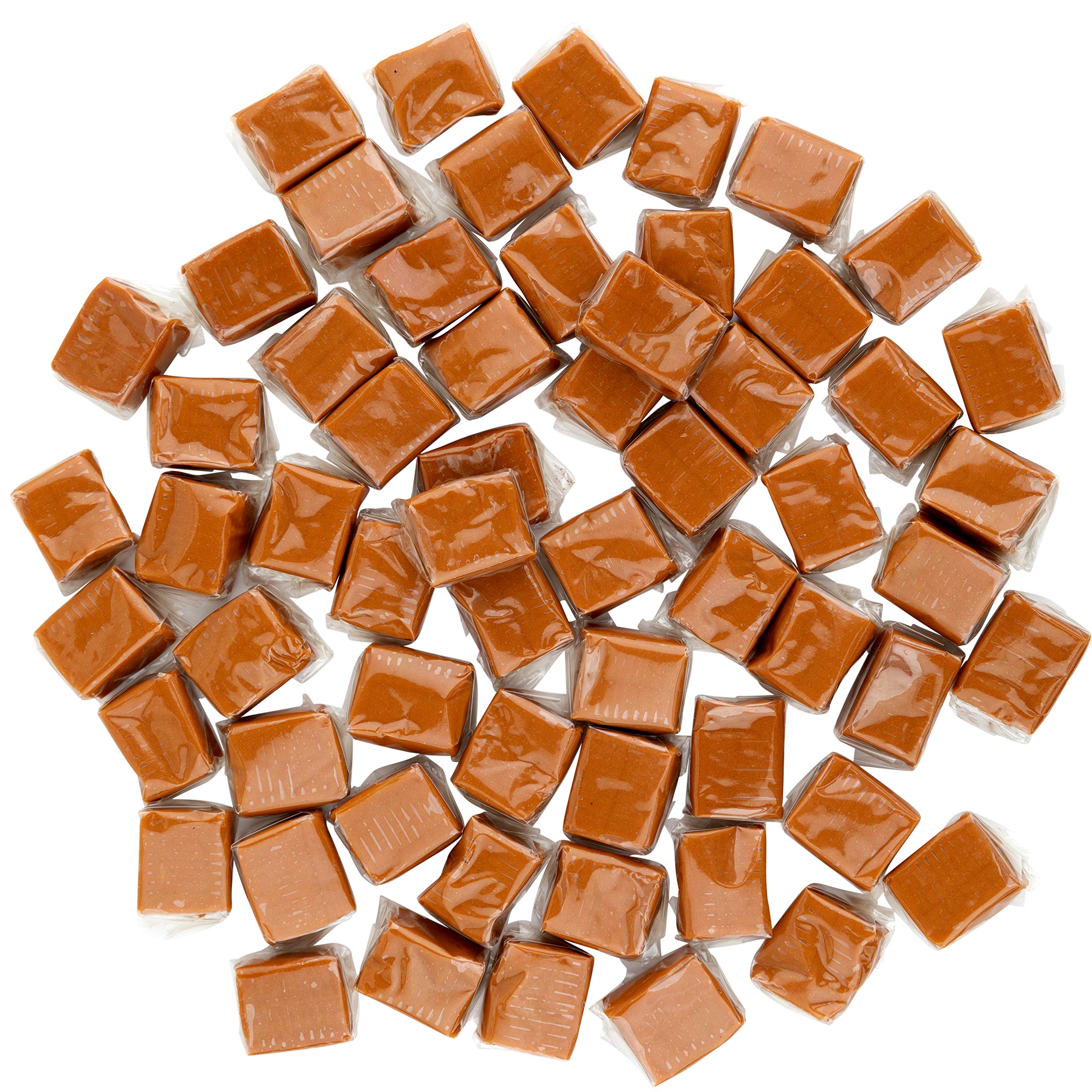 Delicious Vanilla Milk Caramel Squares Candy - 3lb Bulk Bag by Snackadilly | Soft & Chewy Caramel Treats for Parties, Gifts & Dessert Toppings