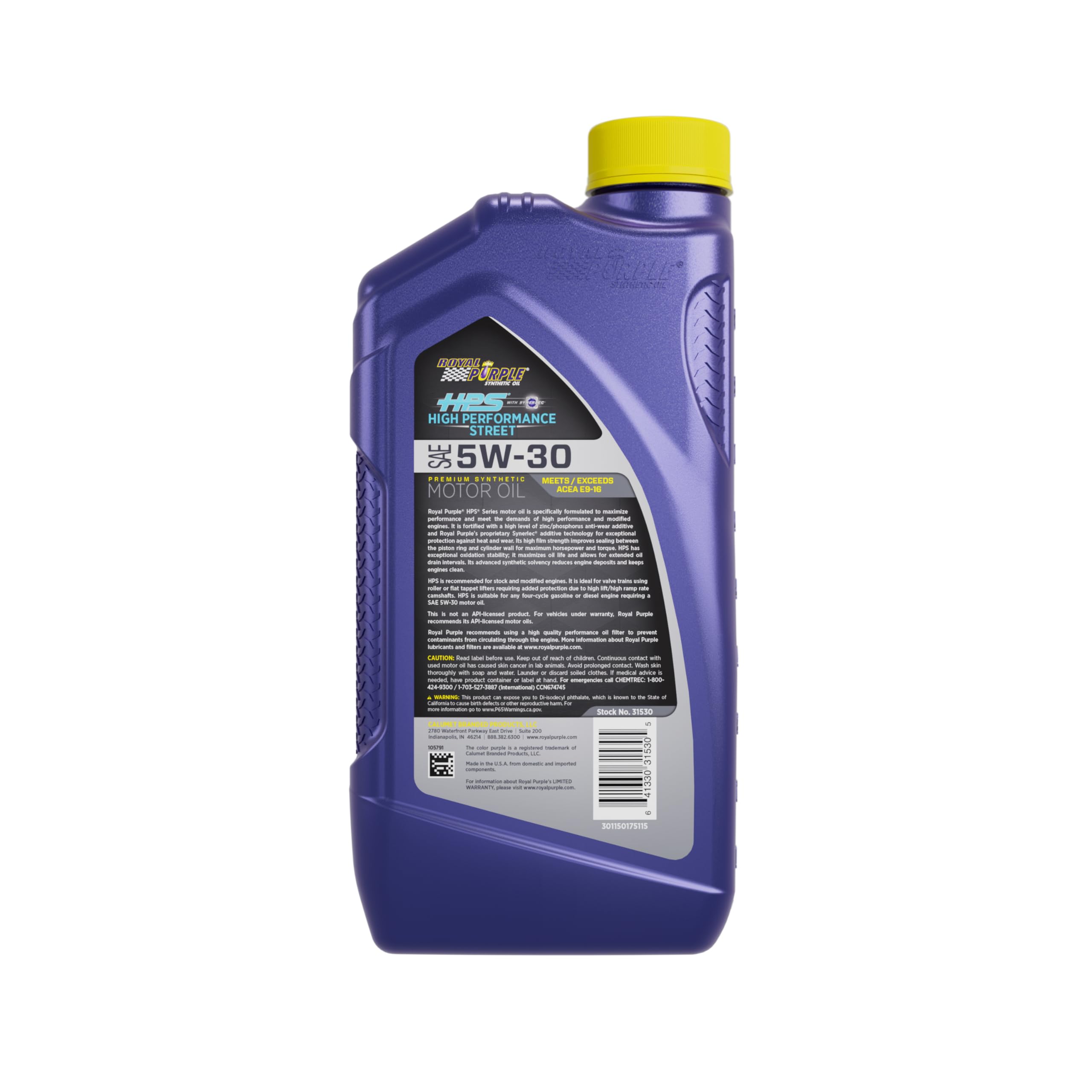 Royal Purple 31530 High Performance 5W-30 Synthetic Motor Oil - 12 Pack (1 Quart Bottles) | Premium Engine Protection for Cars, Trucks & SUVs | Ideal for High Mileage Vehicles & Extreme Driving Conditions