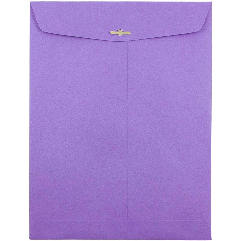 JAM PAPER 10 x 13 Inch Colored Catalog Envelopes with Clasp Closure - Violet Purple Recycled Paper - Bulk Pack of 250 - Perfect for Mailing, Office Organization & Wedding Invitations