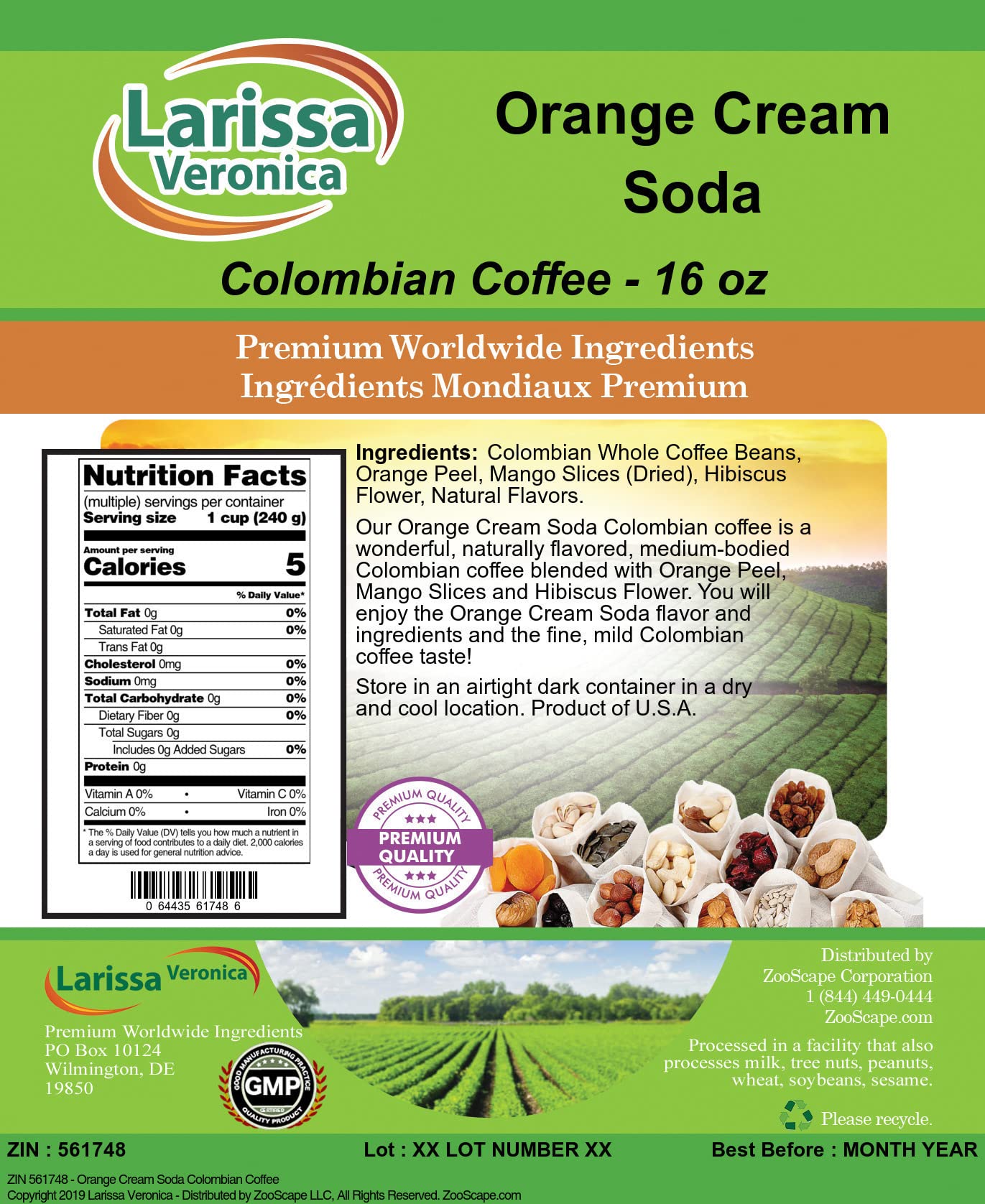 **Premium Colombian Orange Cream Soda Flavored Coffee Beans - Gourmet, Naturally Flavored, Whole Bean (16 oz, 3-Pack) - Perfect for Iced Coffee, Dessert Pairings & Gifts**