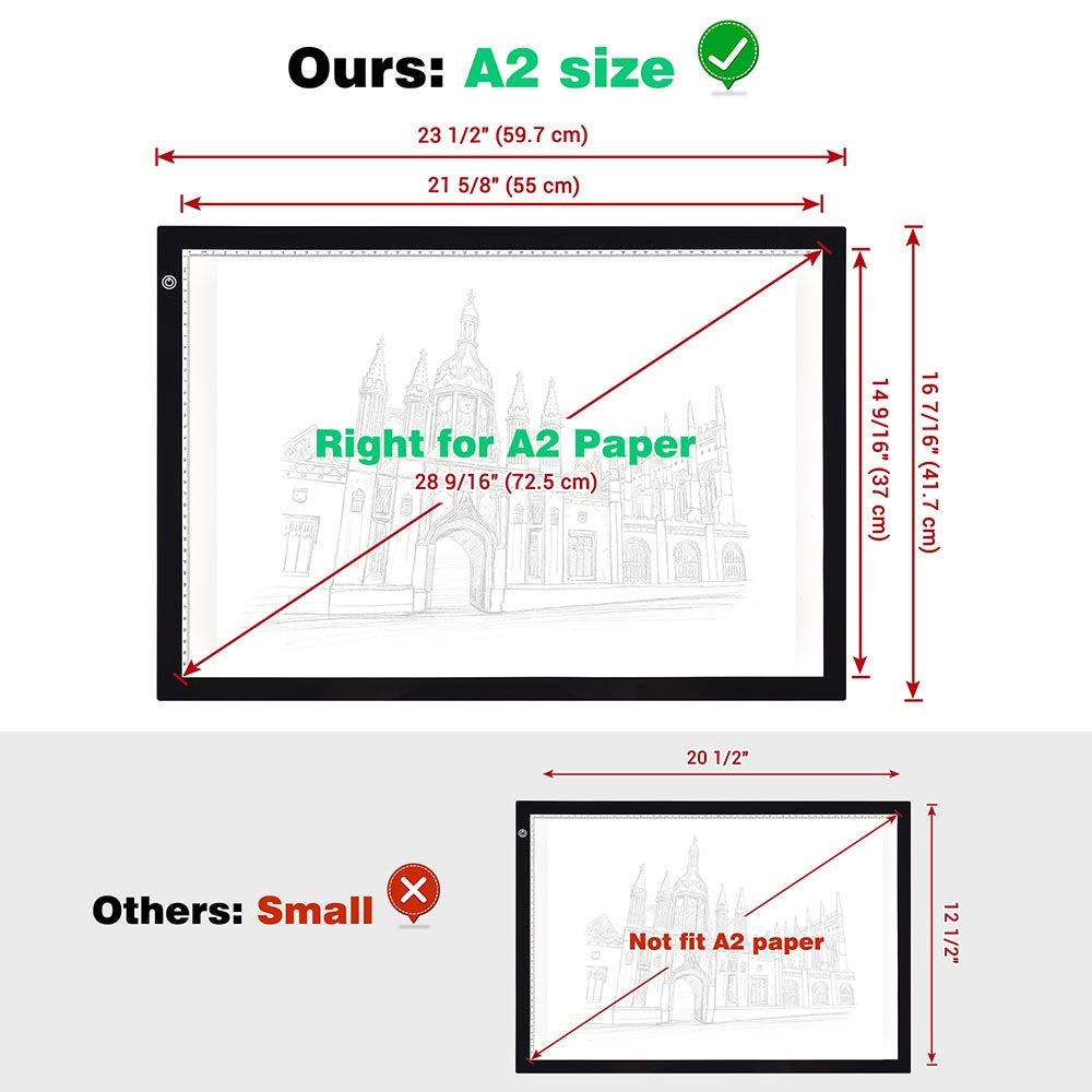 TheLAShop A2 LED Tracing Light Box - Adjustable Brightness for Drawing, Sketching & Stencil Art - Perfect for Artists, Designers & Crafters